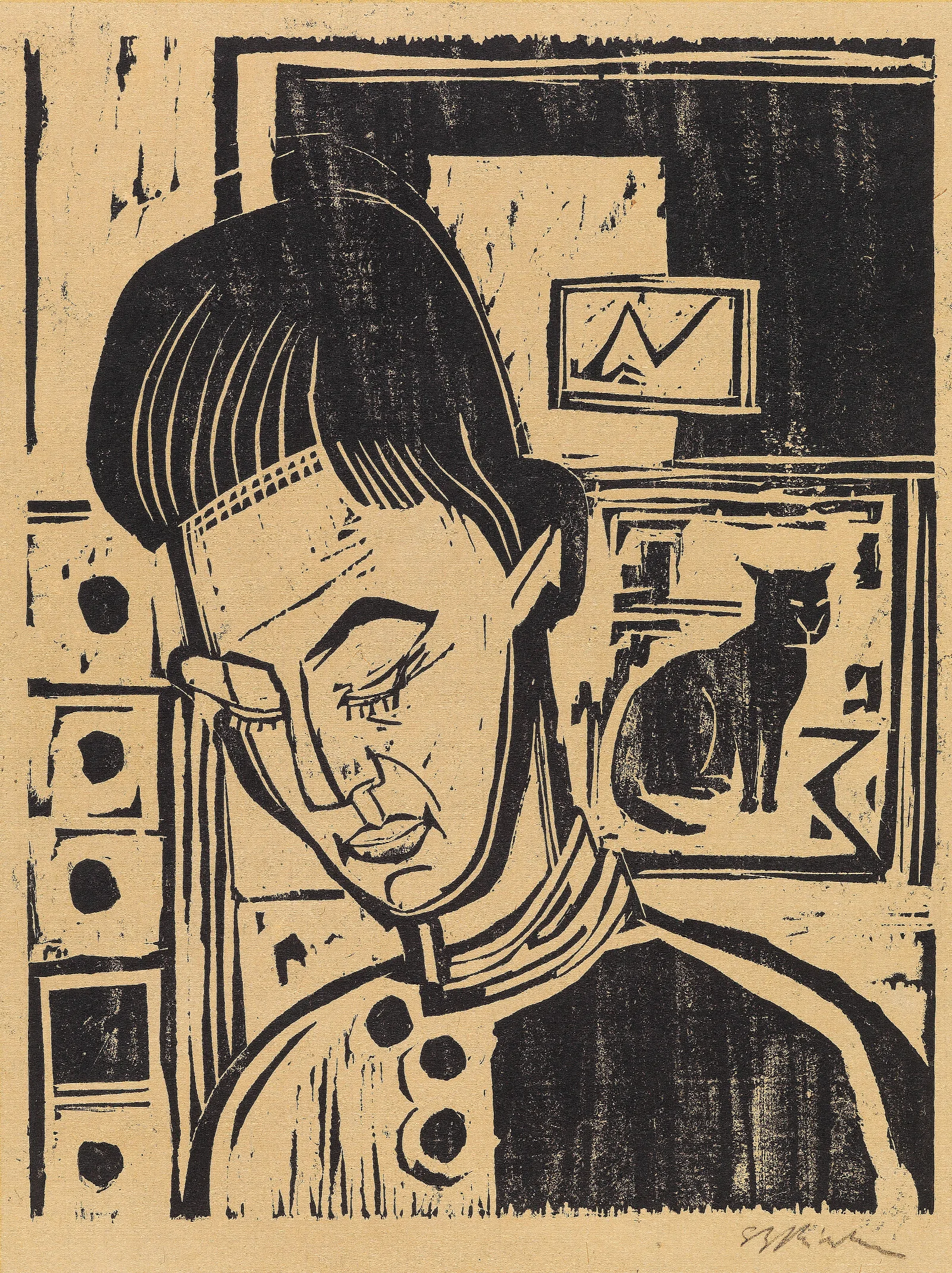 Knabenkopf Andreas Wall Art by Ernst Ludwig Kirchner - Canvas Print