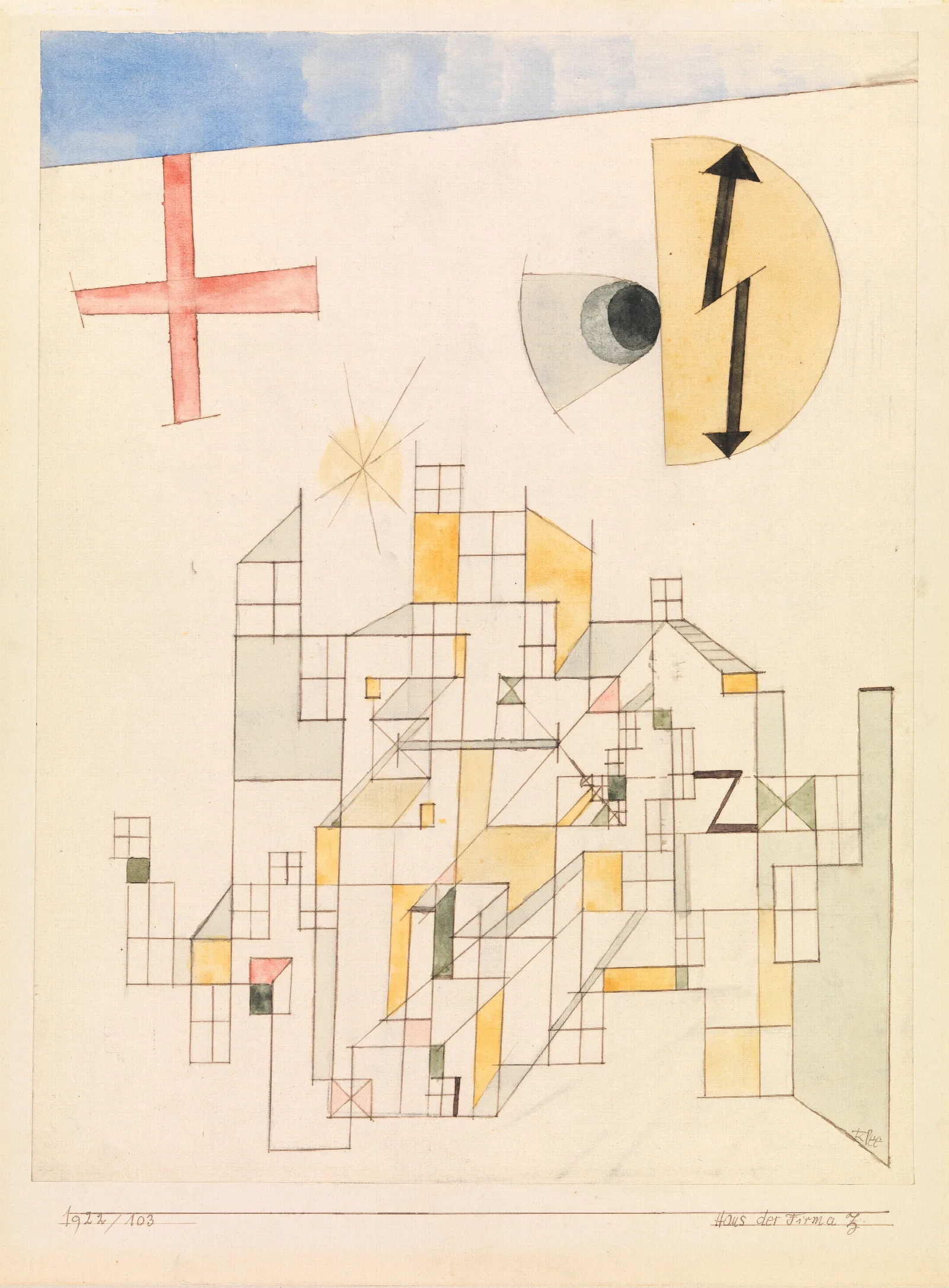 Haus Der Firma Z Wall Art by Paul Klee - Canvas Print