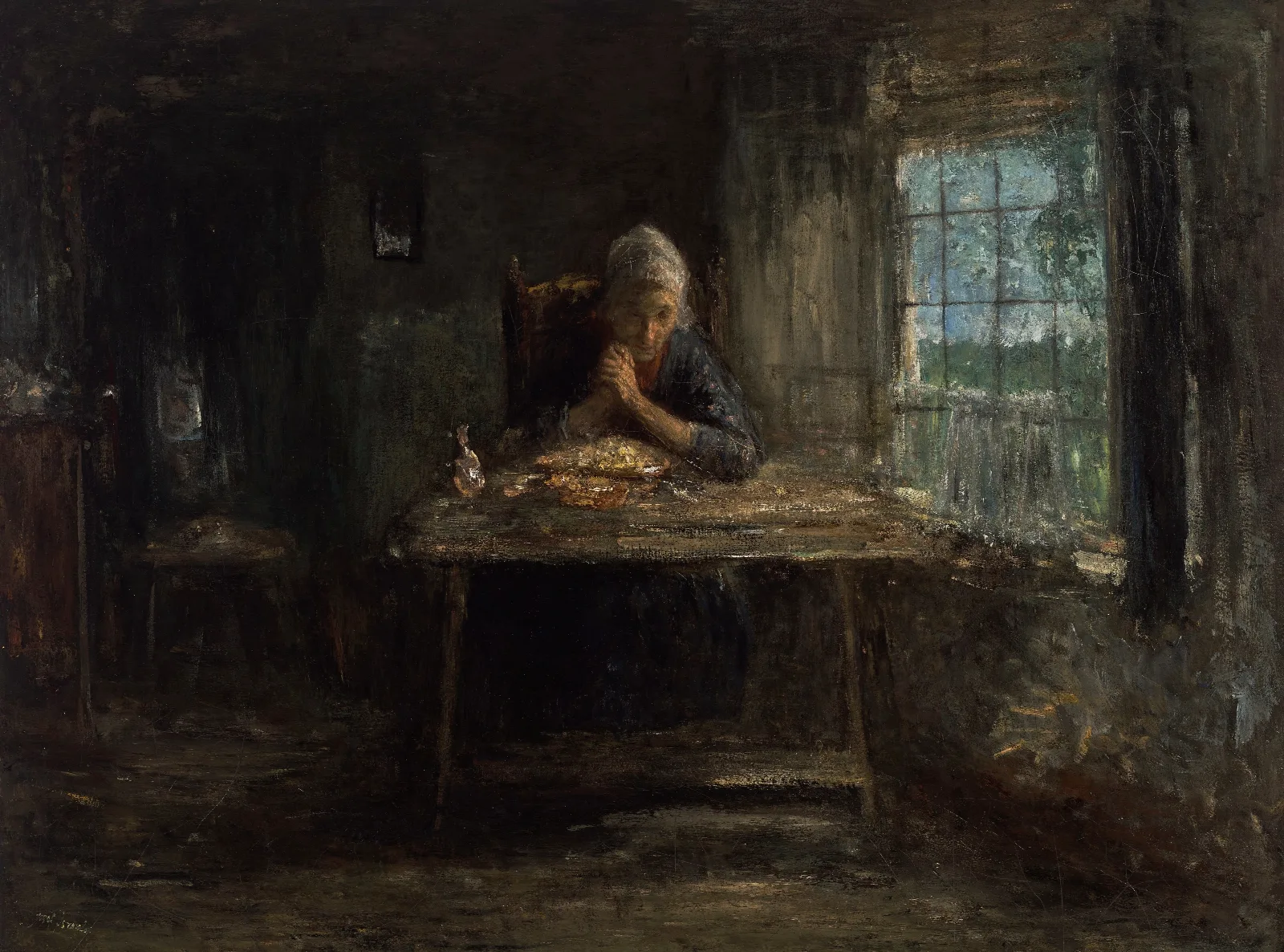 Grace Before Meals Wall Art by Jozef Israëls - Canvas Print