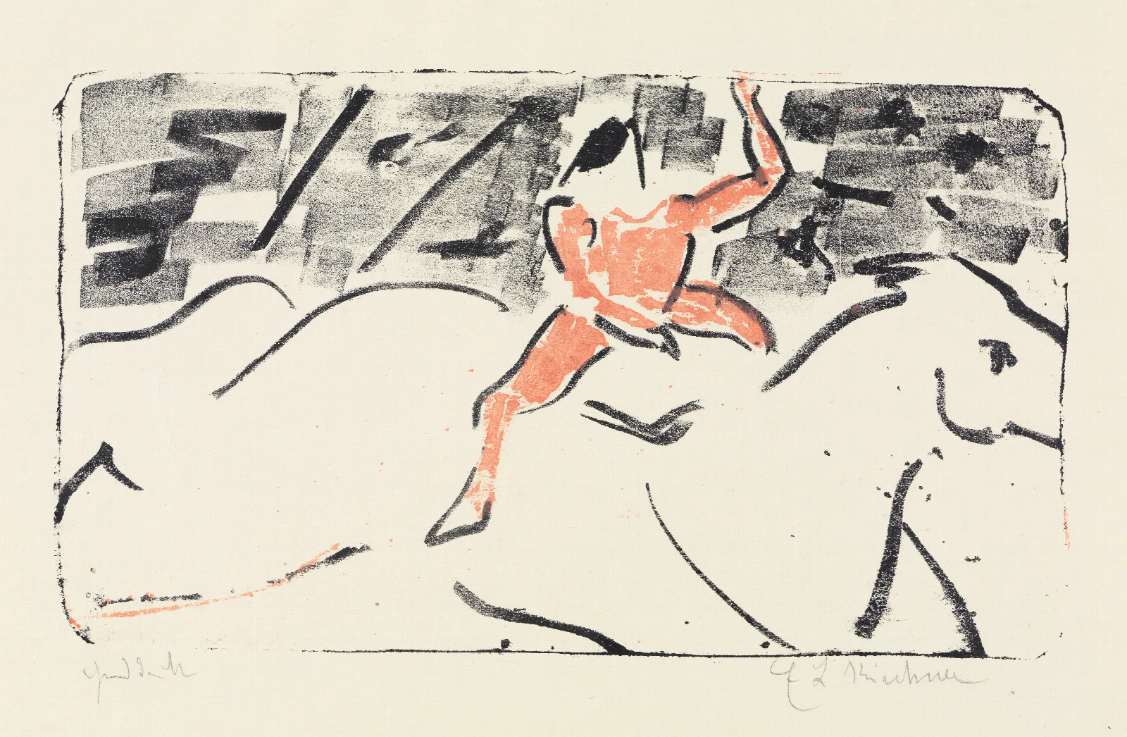 Zirkusreiter Auf Schimmel Jockeyreiter Wall Art by Ernst Ludwig Kirchner - Canvas Print