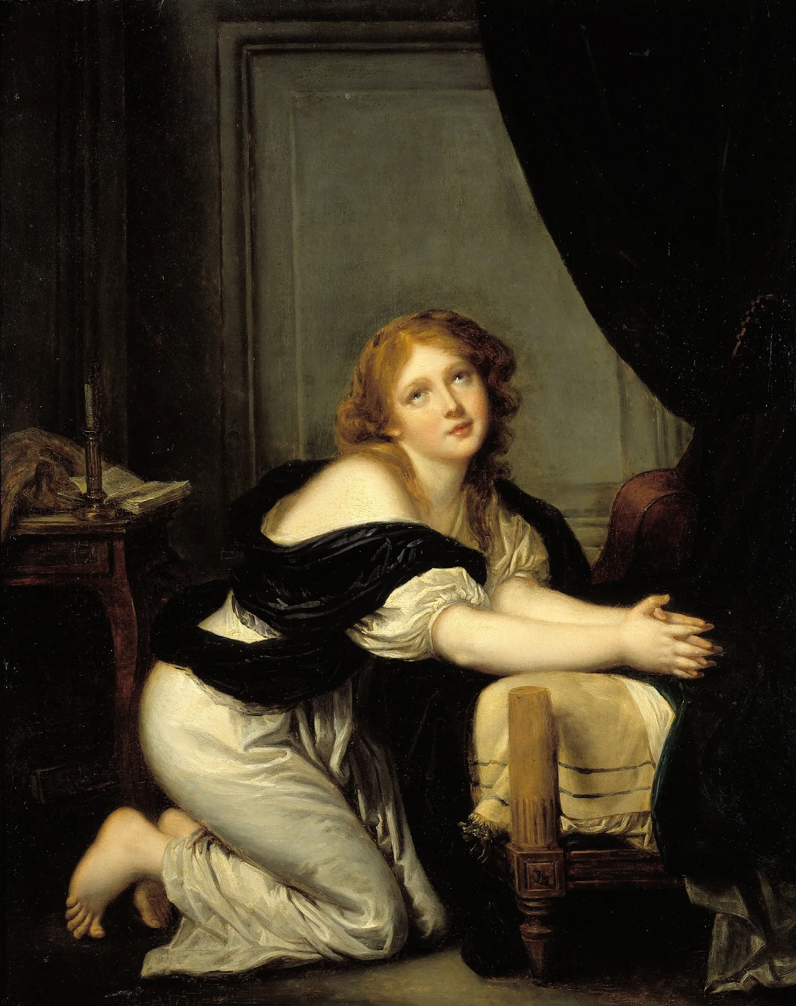 La Priere Du Matin 3 Wall Art by Jean-Baptiste Greuze - Canvas Print