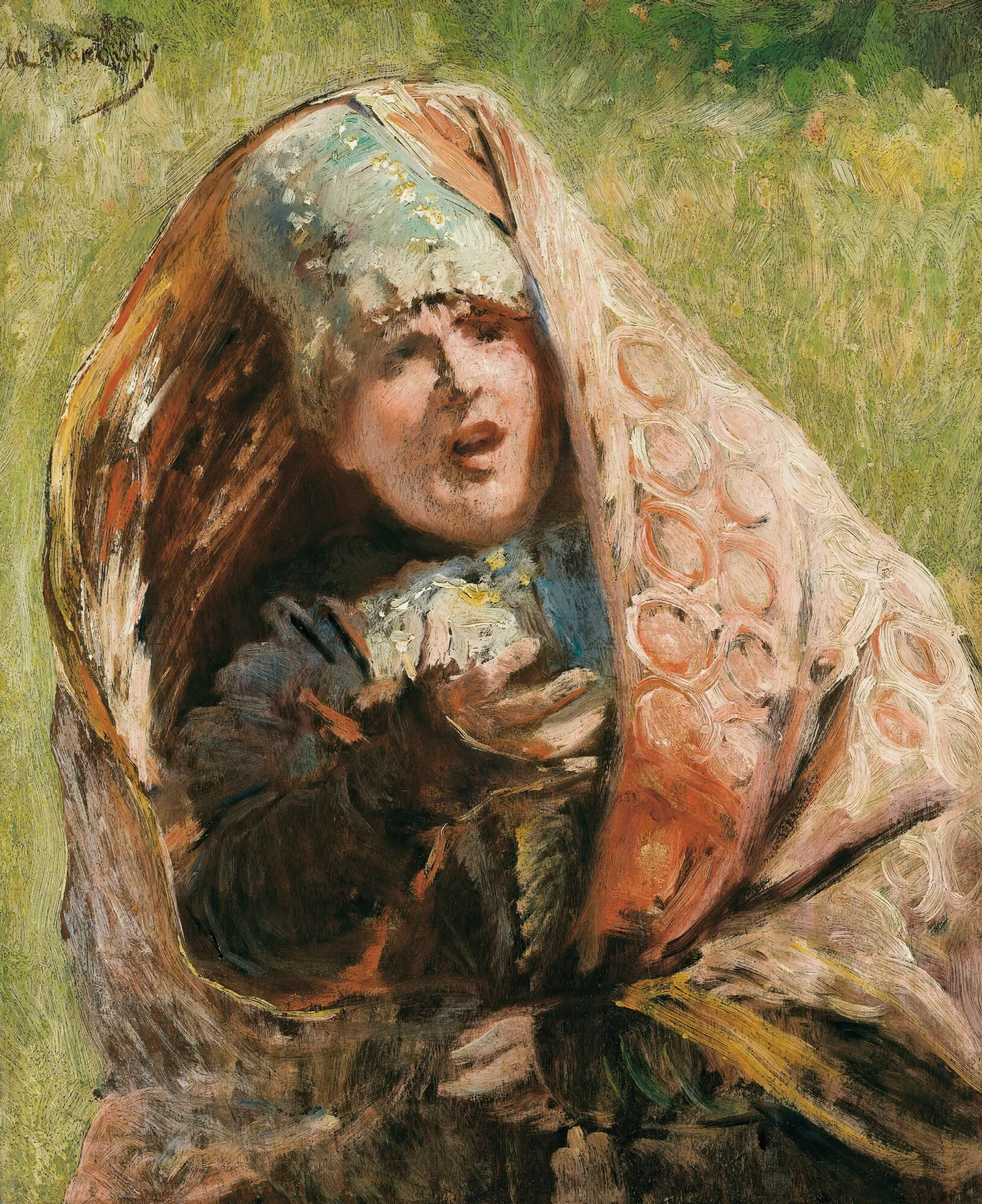 Portrait Of A Peasant Woman Study For Minin Appealing To People Of Nizhnii Novgorod 1894 1896 Wall Art by Konstantin Egorovich Makovsky - Canvas Print