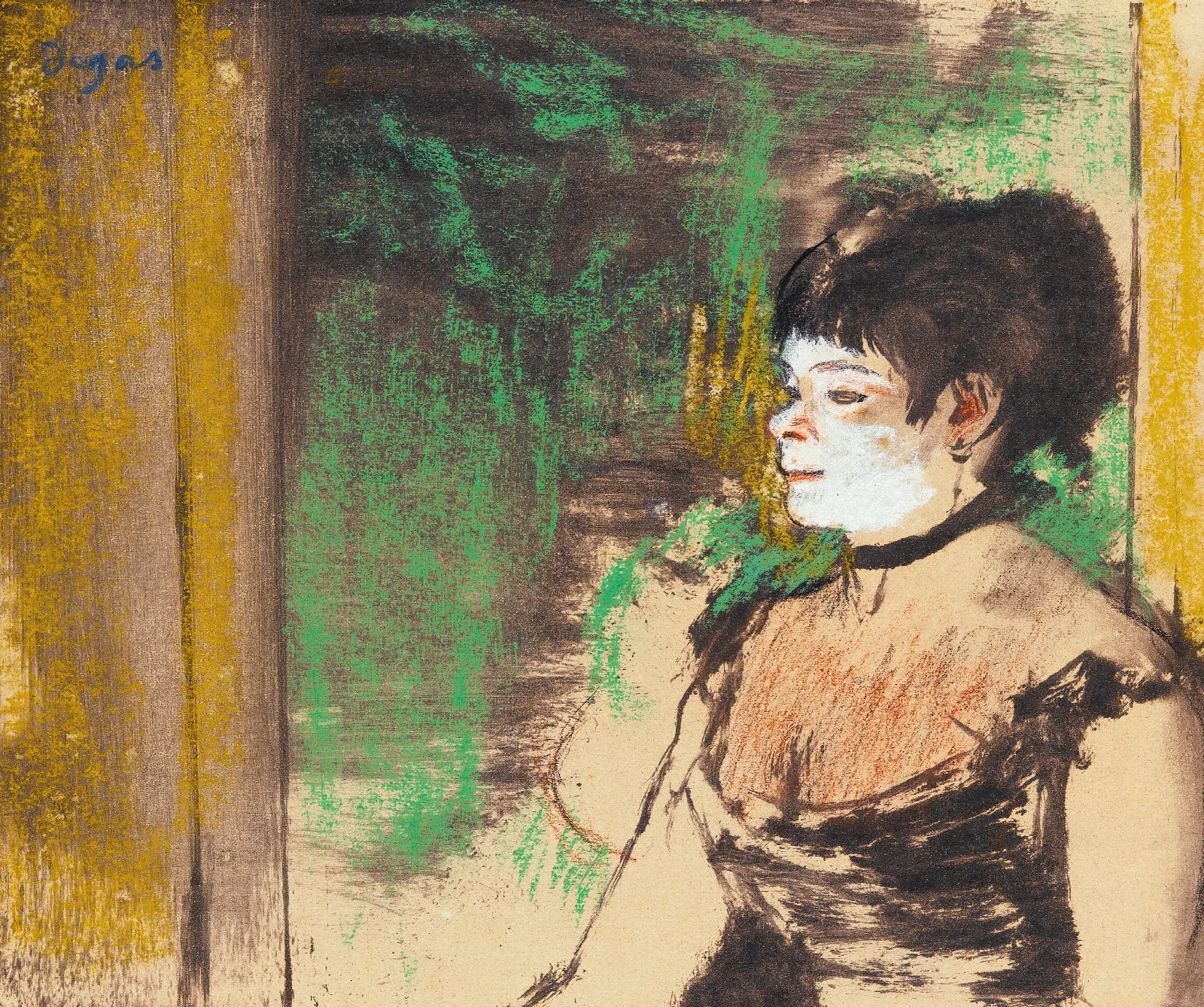 Chanteuse De Cafe Concert Wall Art by Edgar Degas - Canvas Print