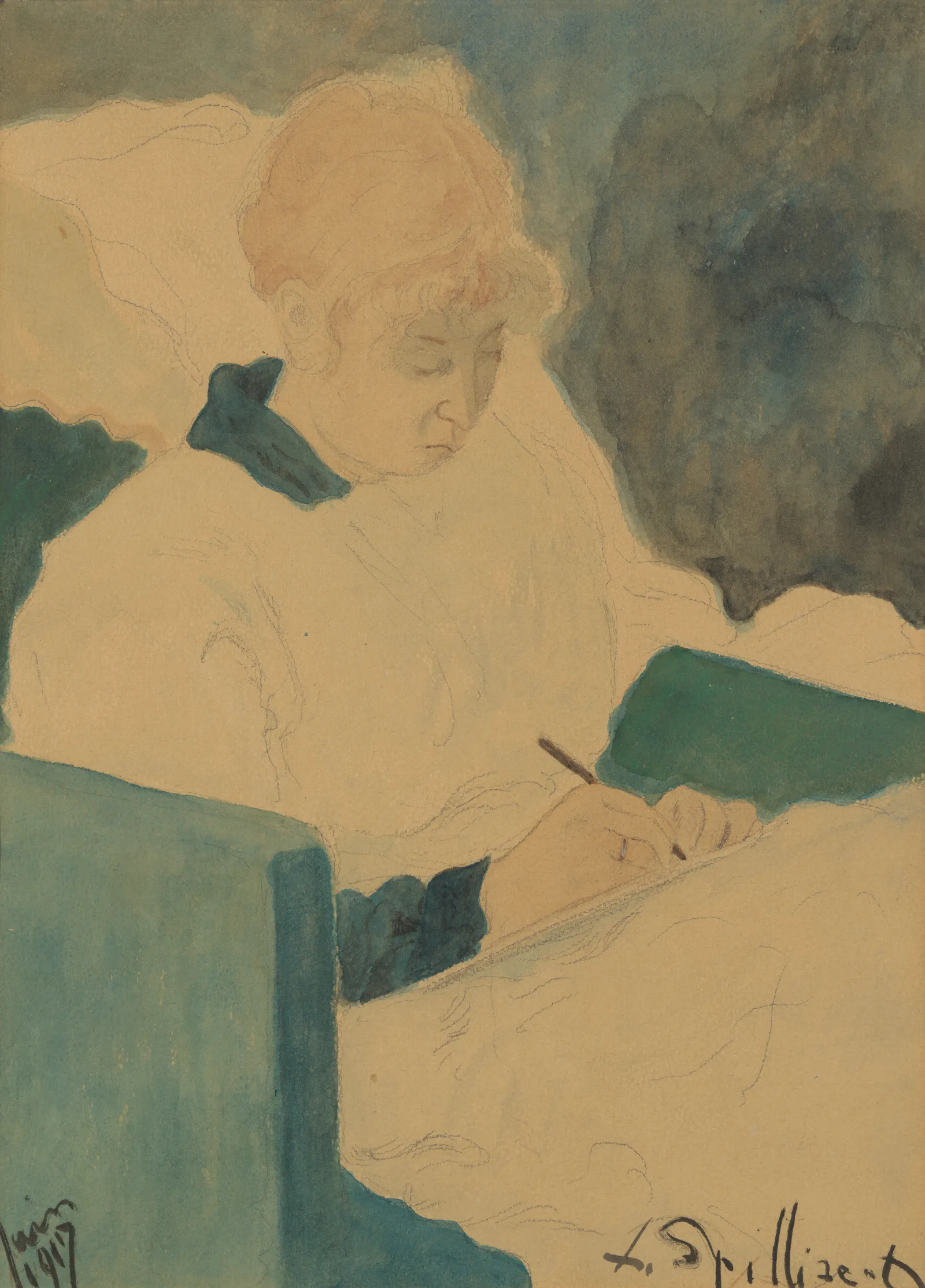 De Briefschrijfster Wall Art by Léon Spilliaert - Canvas Print