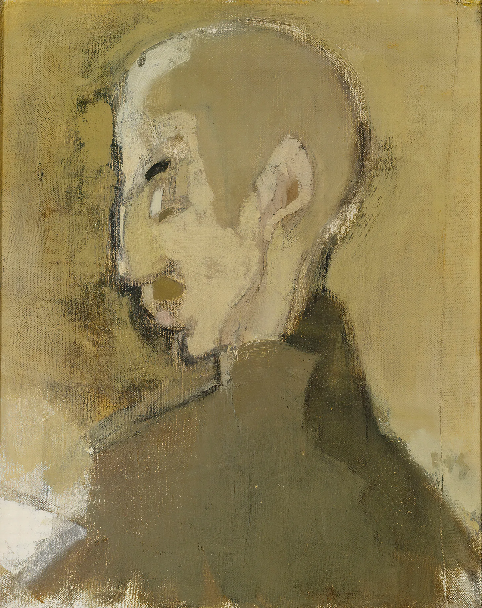 The Landlord Ii Profile Of A Man Wall Art by Helene Schjerfbeck - Canvas Print
