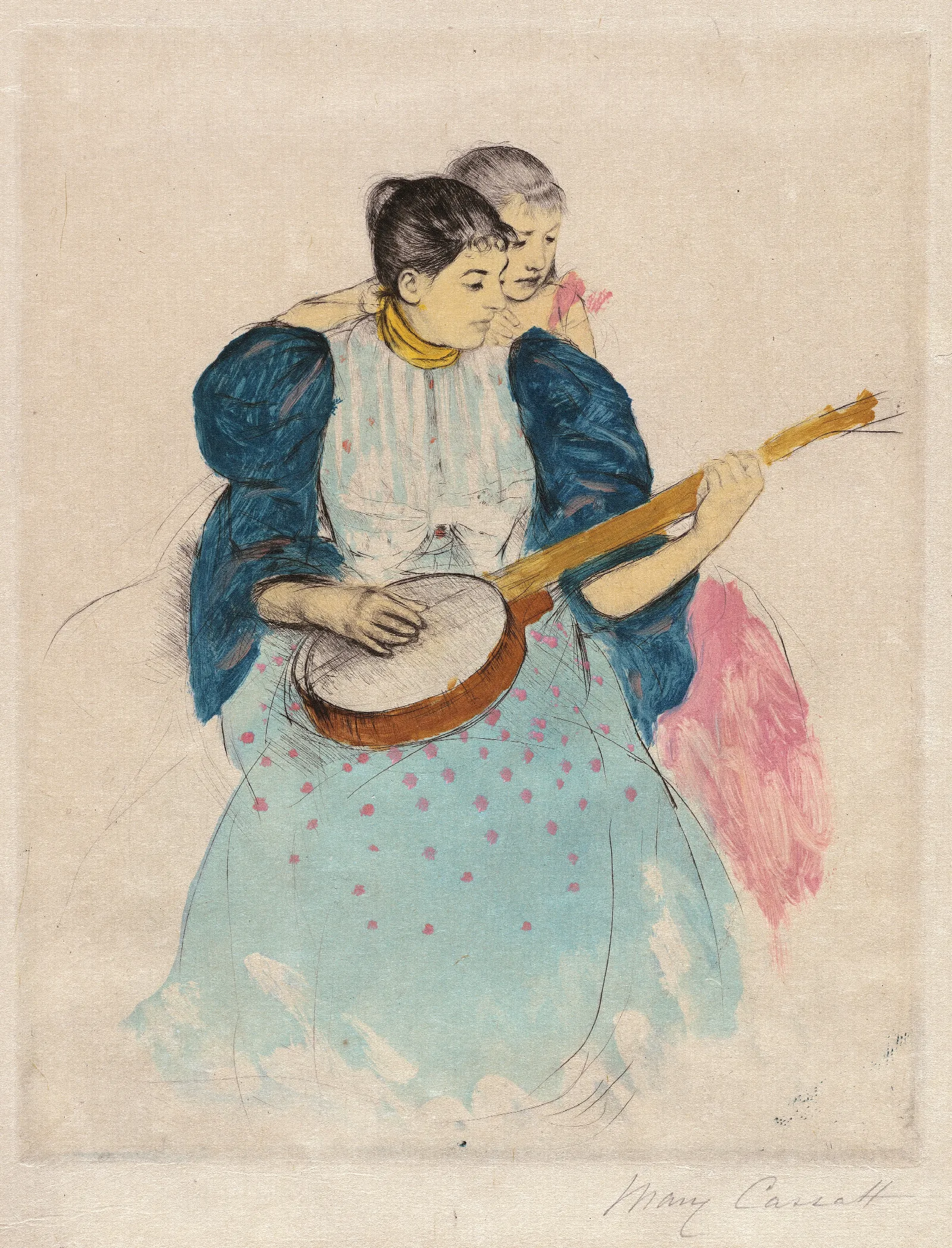 The Banjo Lesson Wall Art by Mary Cassatt - Canvas Print