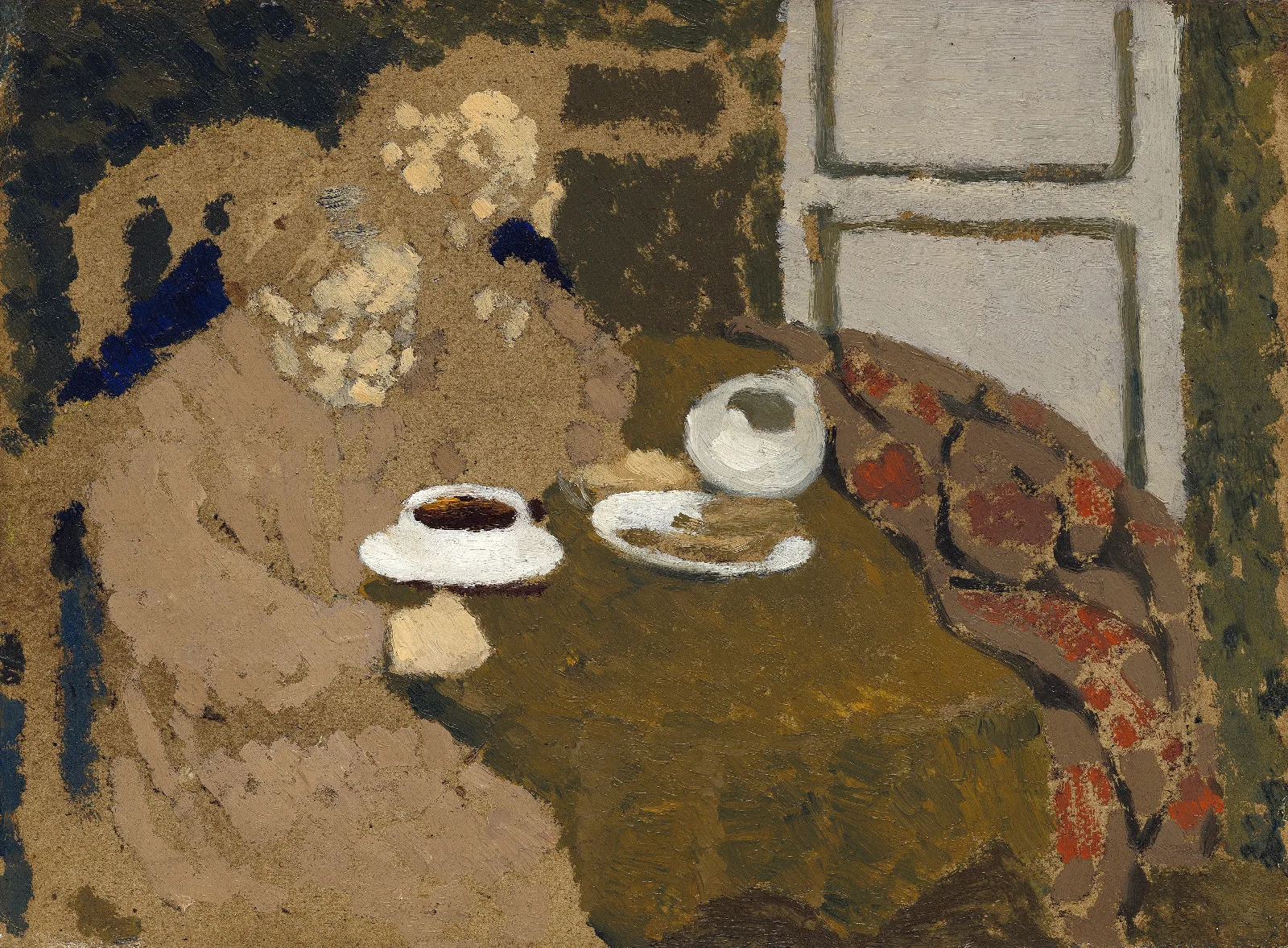 Two Women Drinking Coffee Wall Art by Édouard Vuillard - Canvas Print