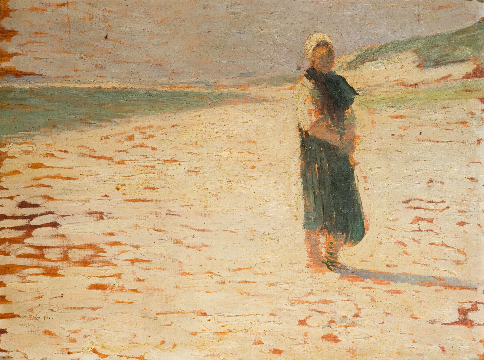 Femme En Costume Local Debout Sur Une Plage Wall Art by Henri Martin - Canvas Print