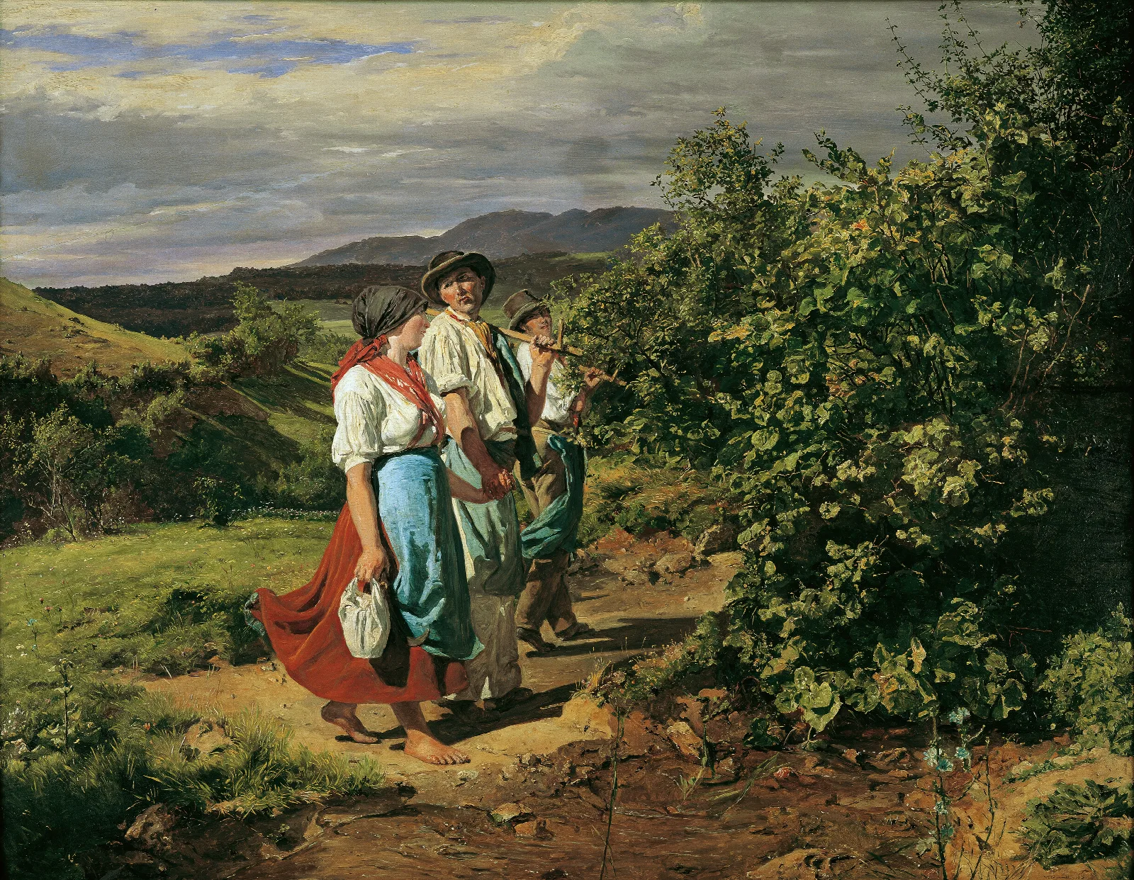 Heimkehr Von Der Arbeit Die Liebenden Am Scheideweg Wall Art by Ferdinand Georg Waldmüller - Canvas Print