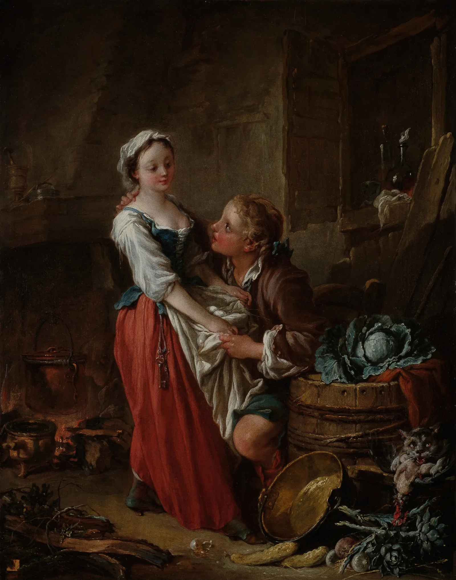 La Belle Cuisiniere Wall Art by François Boucher - Canvas Print