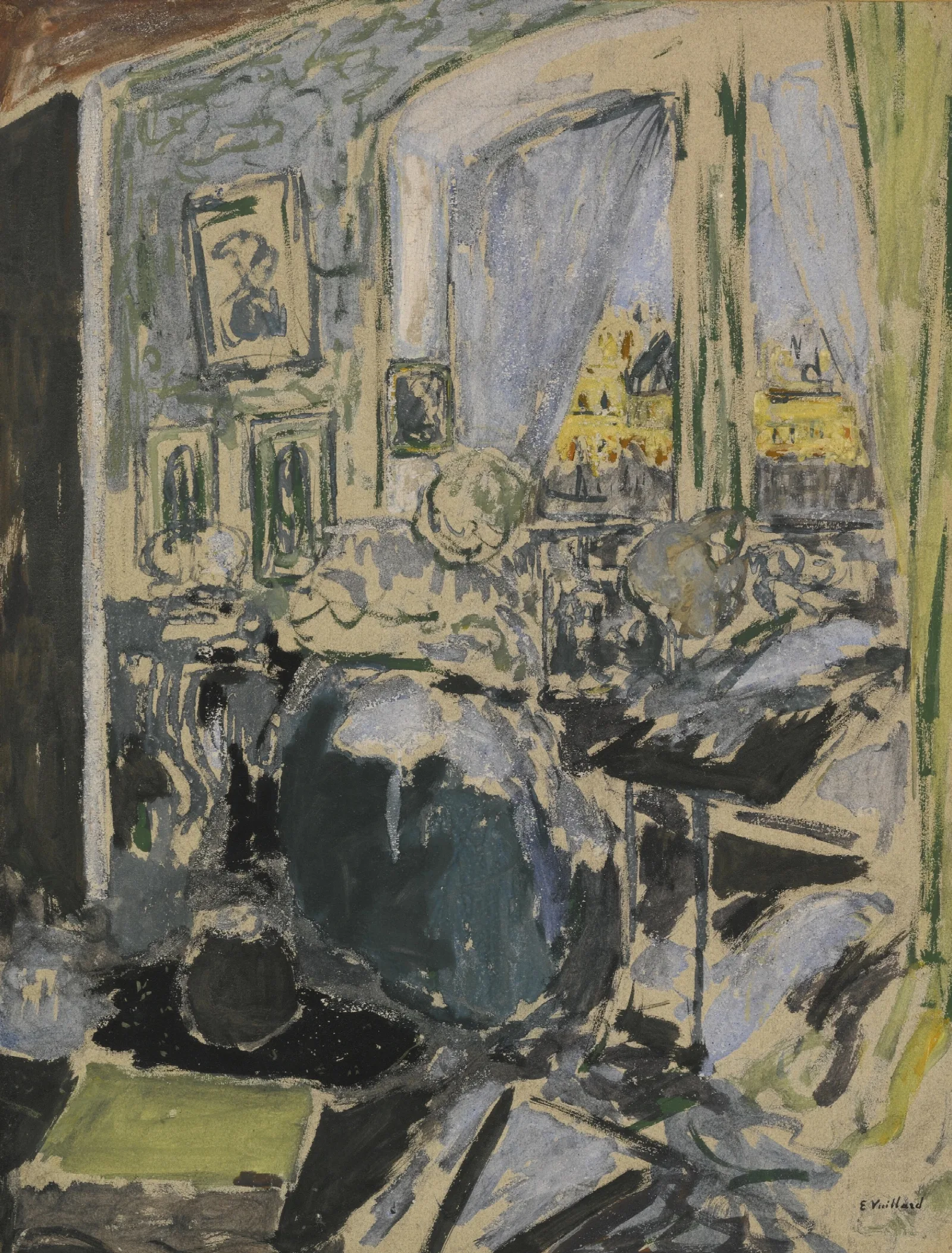 Madame Vuillard Cousant A Cote De La Fenetre Wall Art by Édouard Vuillard - Canvas Print
