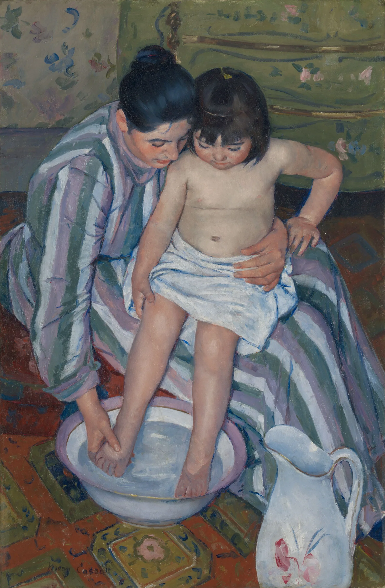 The Childs Bath Wall Art by Mary Cassatt - Canvas Print