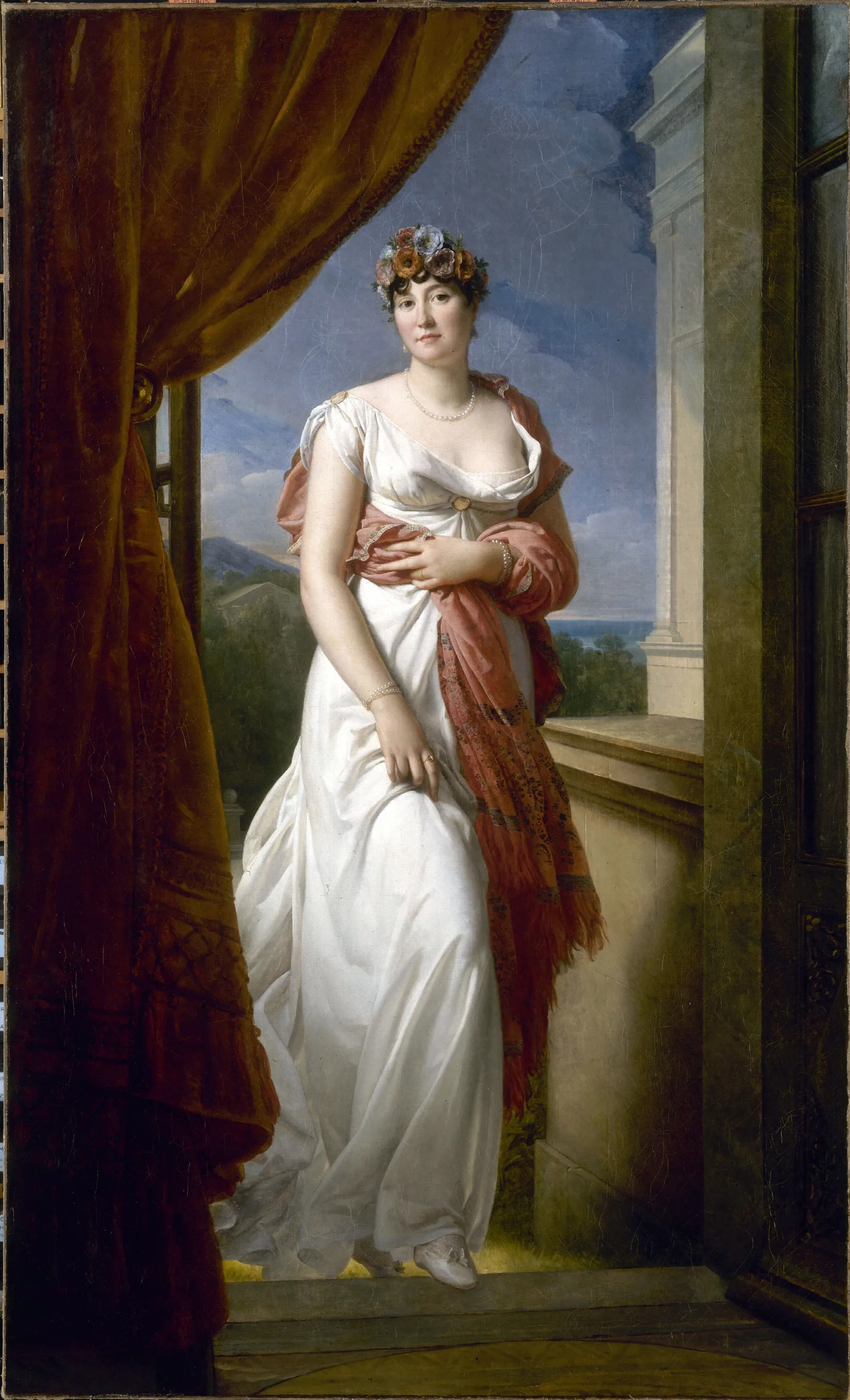 Portrait Of Theresia Cabarrus 1773 1835 Wife Tallien Then Princess Of Caraman Chimay Wall Art by François Gérard - Canvas Print
