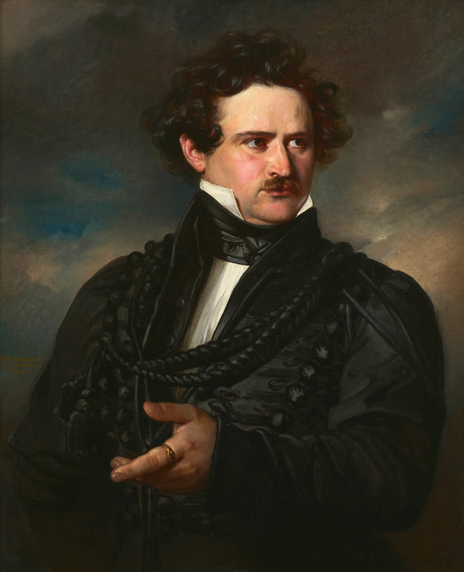 The Writer Karl Spindler Wall Art by Franz Xaver Winterhalter - Canvas Print