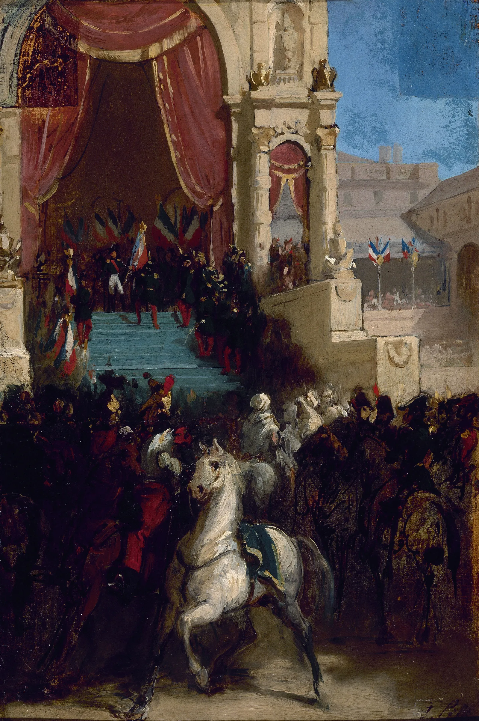 Distribution Des Aigles Et La Benediction Des Drapeaux Le 10 Mai 1852 Au Champ De Mars Wall Art by Isidore Pils - Canvas Print