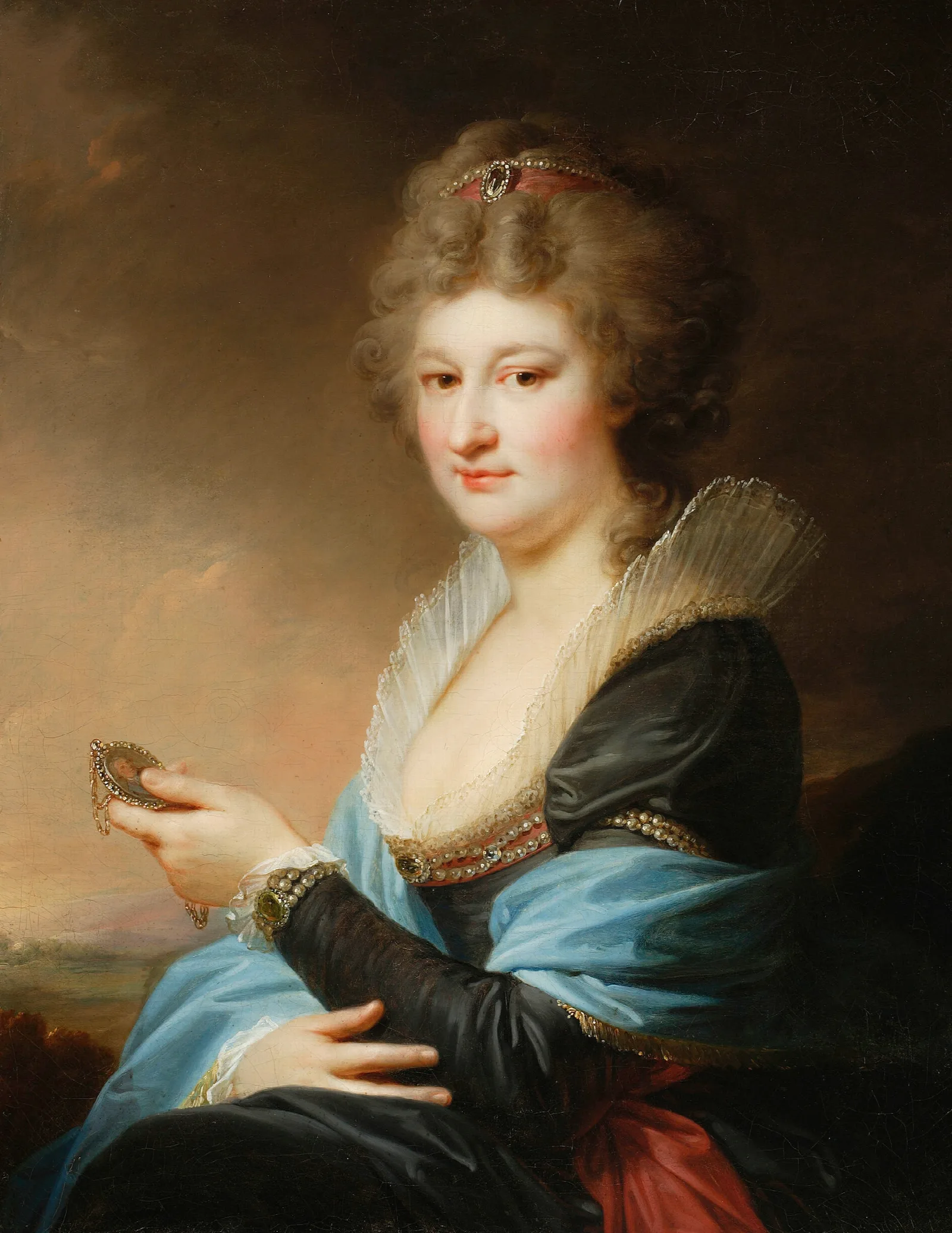 Portrait Of Jozefa Nee Radziwill 1762 Before 1816 Wall Art by Johann Baptist von Lampi the Elder - Canvas Print