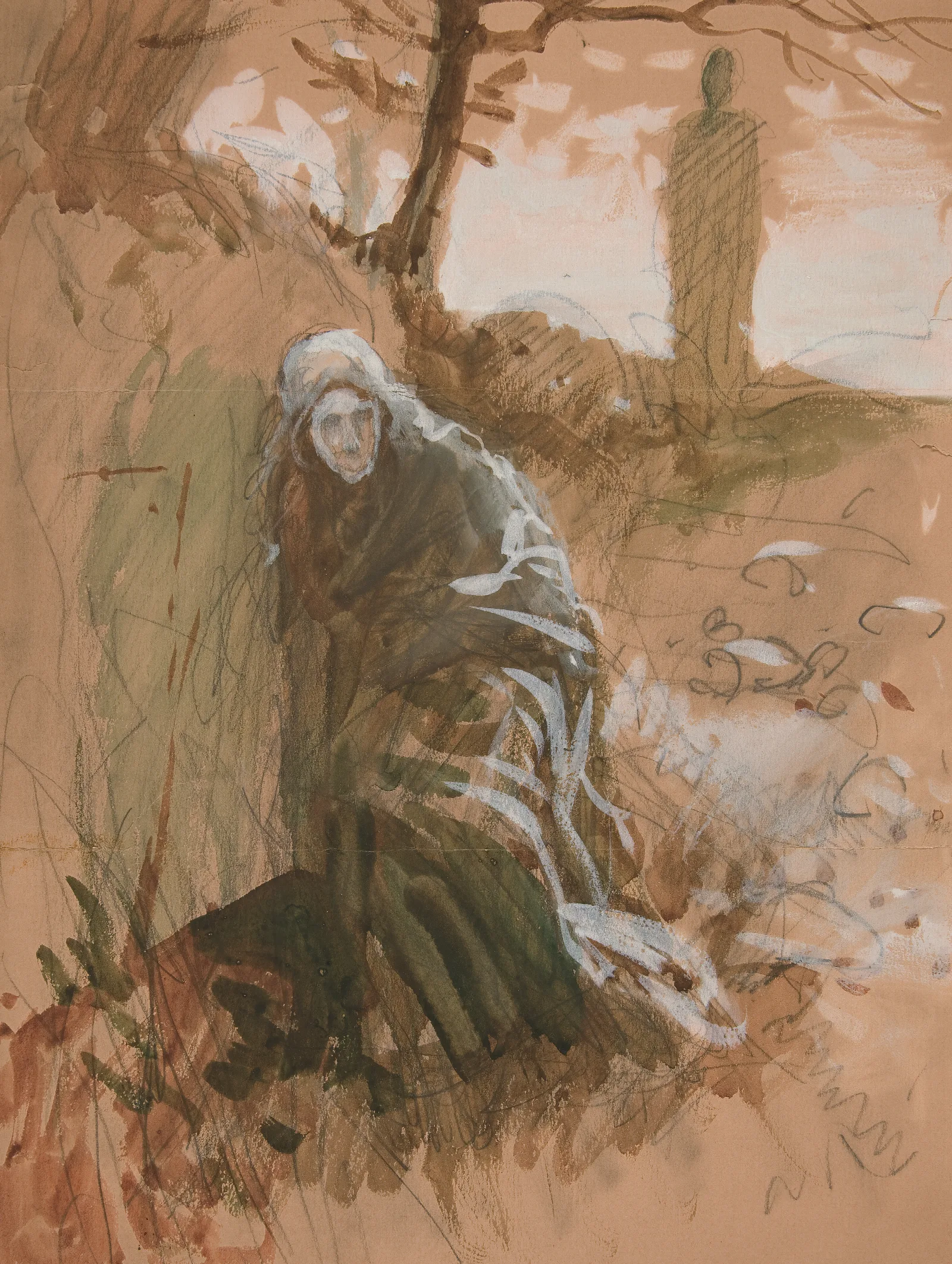 Figure In Woods Wall Art by Edwin Austin Abbey - Canvas Print