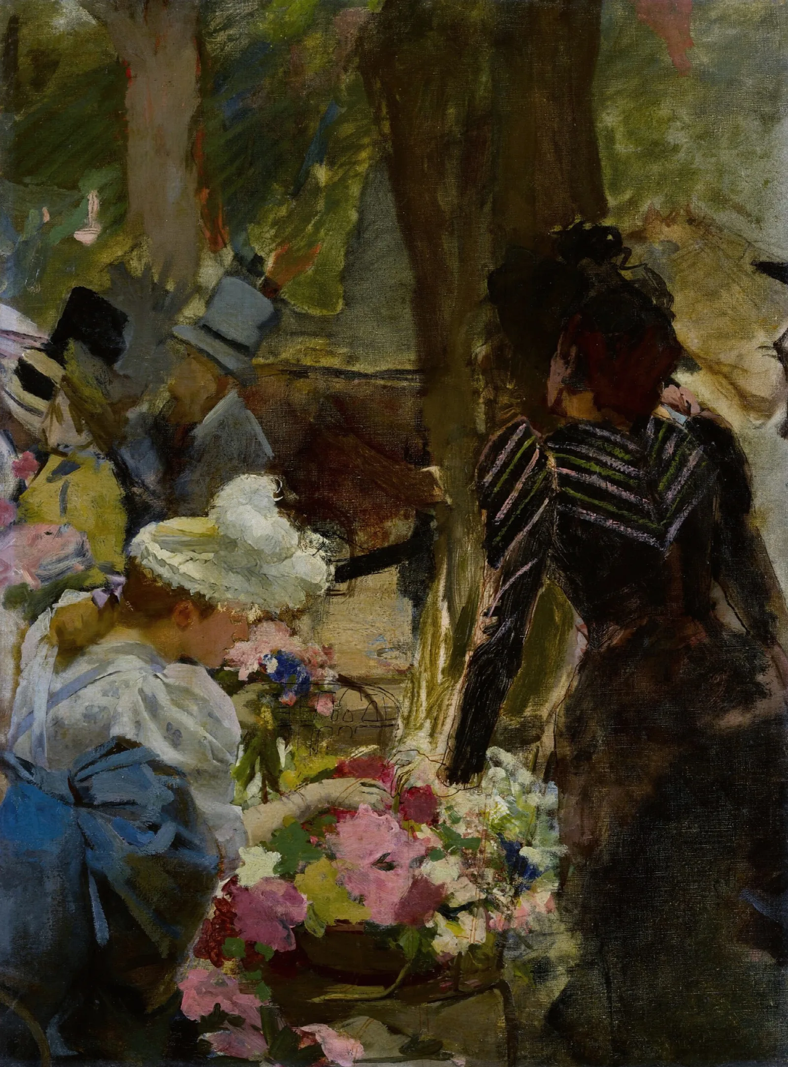 Le Marche Aux Fleurs 5 Wall Art by Henri Gervex - Canvas Print