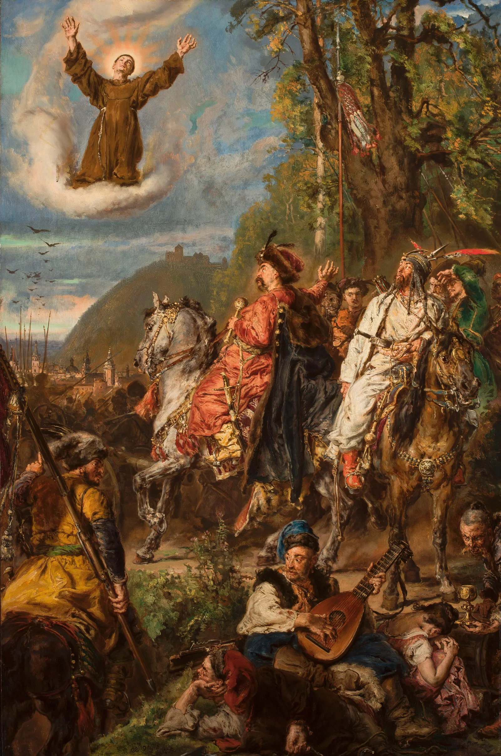 Bohdan Khmelnytsky With Tugay Bey At Lviv Wall Art by Jan Matejko - Canvas Print