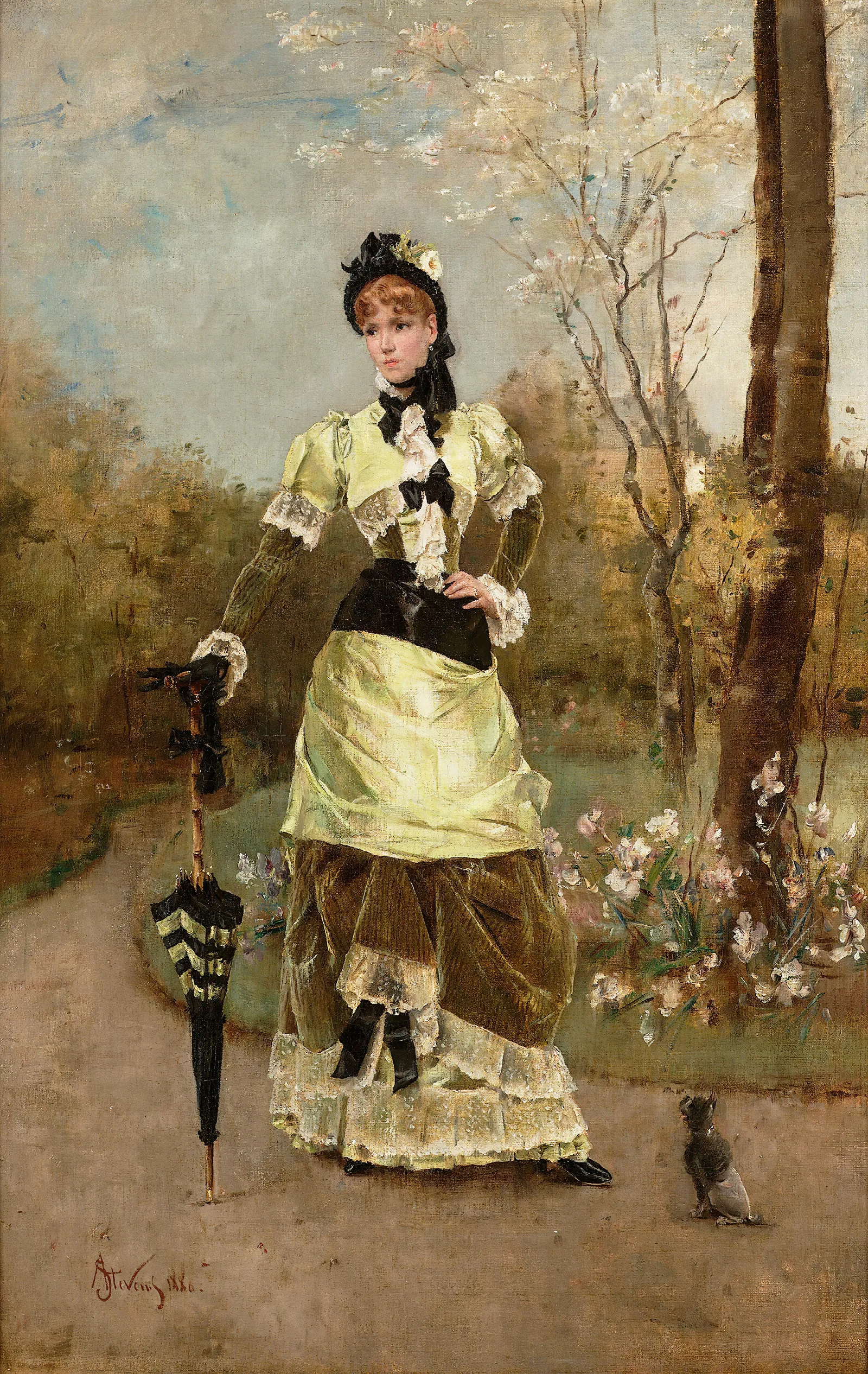 La Parisienne Wall Art by Alfred Stevens - Canvas Print