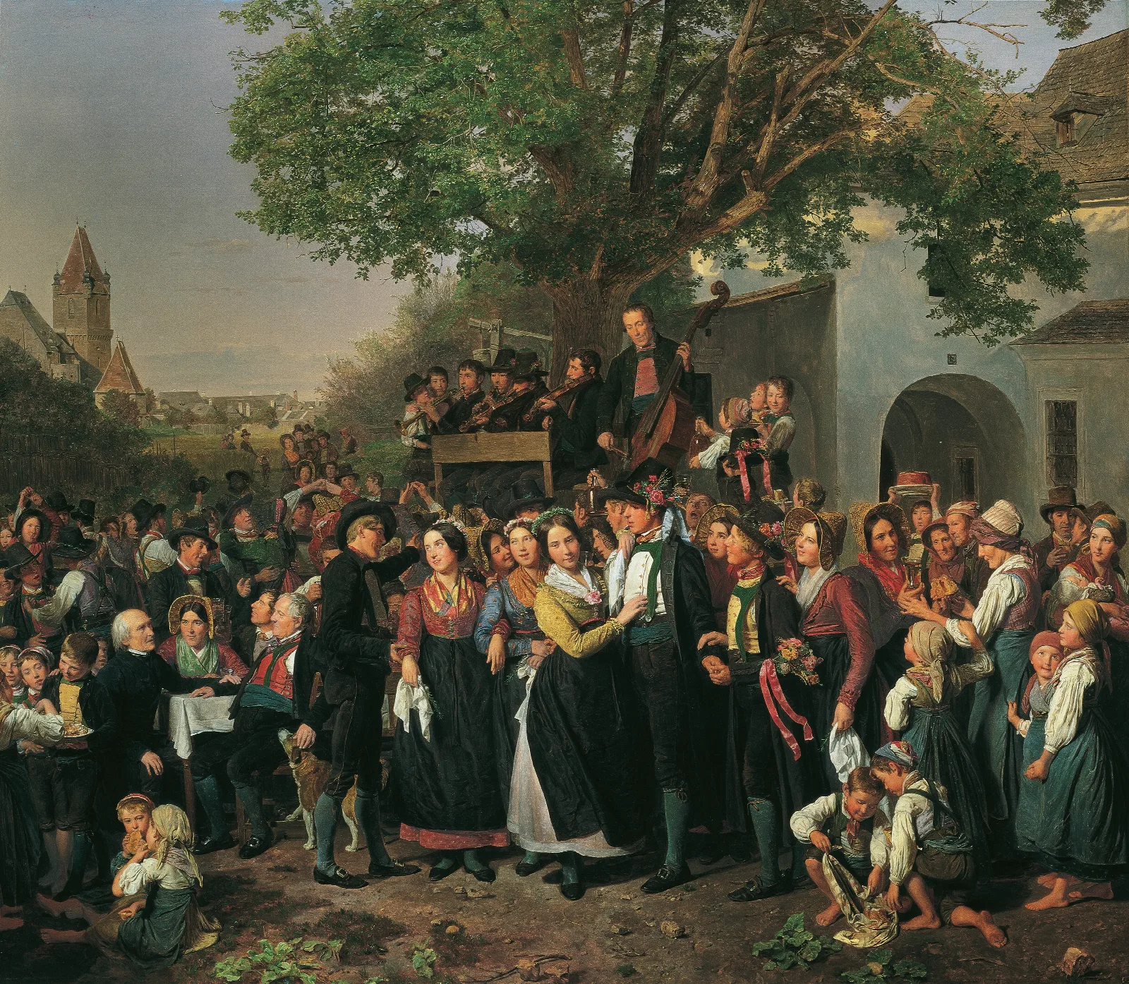 Niederosterreichische Bauernhochzeit Wall Art by Ferdinand Georg Waldmüller - Canvas Print