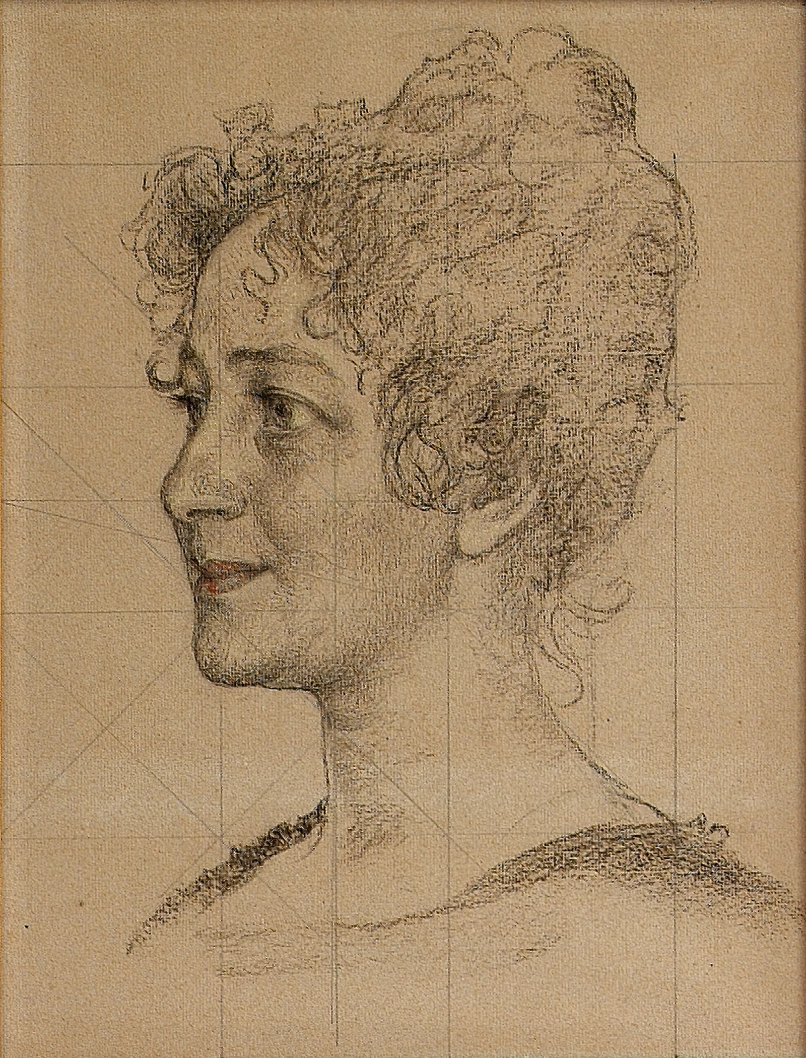 Head Study Mrs Signe Thiel Wall Art by Carl Larsson - Canvas Print