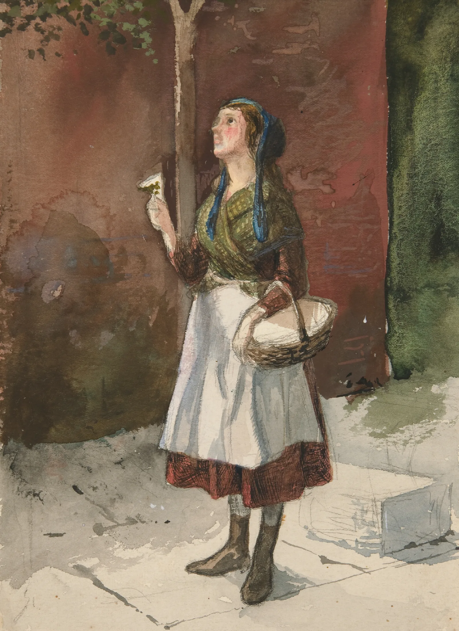Study Of A Young Girl In A Garden Wall Art by Edwin Austin Abbey - Canvas Print
