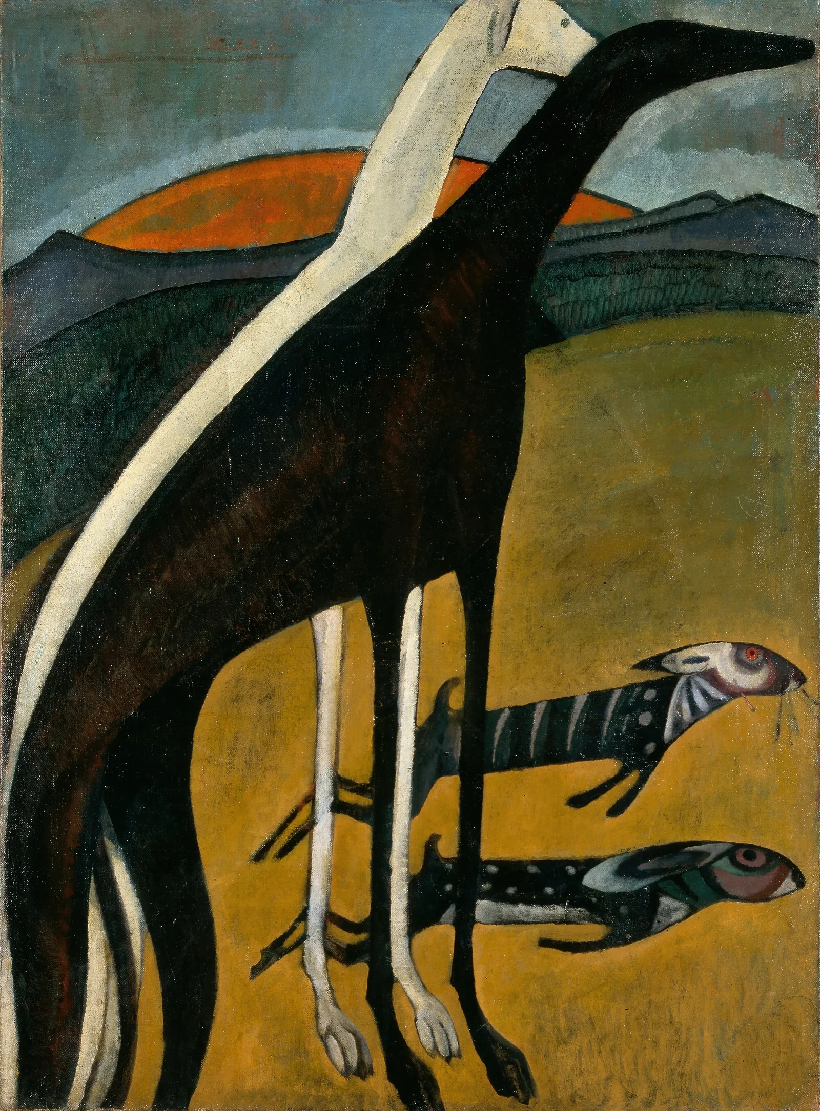 Greyhounds Wall Art by Amadeo de Souza-Cardoso - Canvas Print