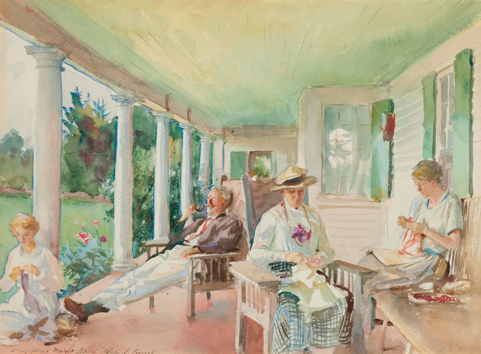 On The Verandah Wall Art by John Singer Sargent - Canvas Print