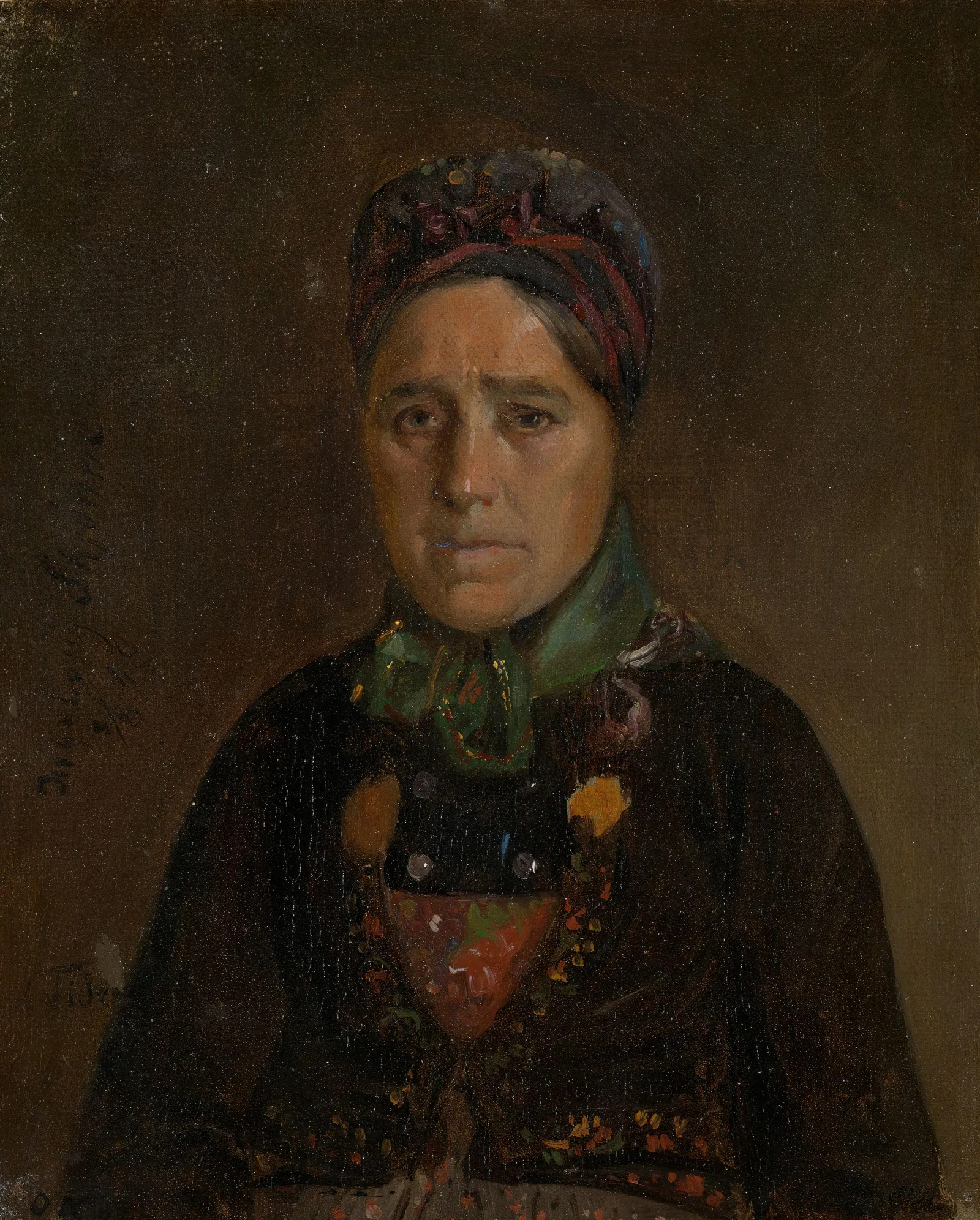 Portrait Of Ingeborg Skjonne From Numedal Wall Art by Adolph Tidemand - Canvas Print
