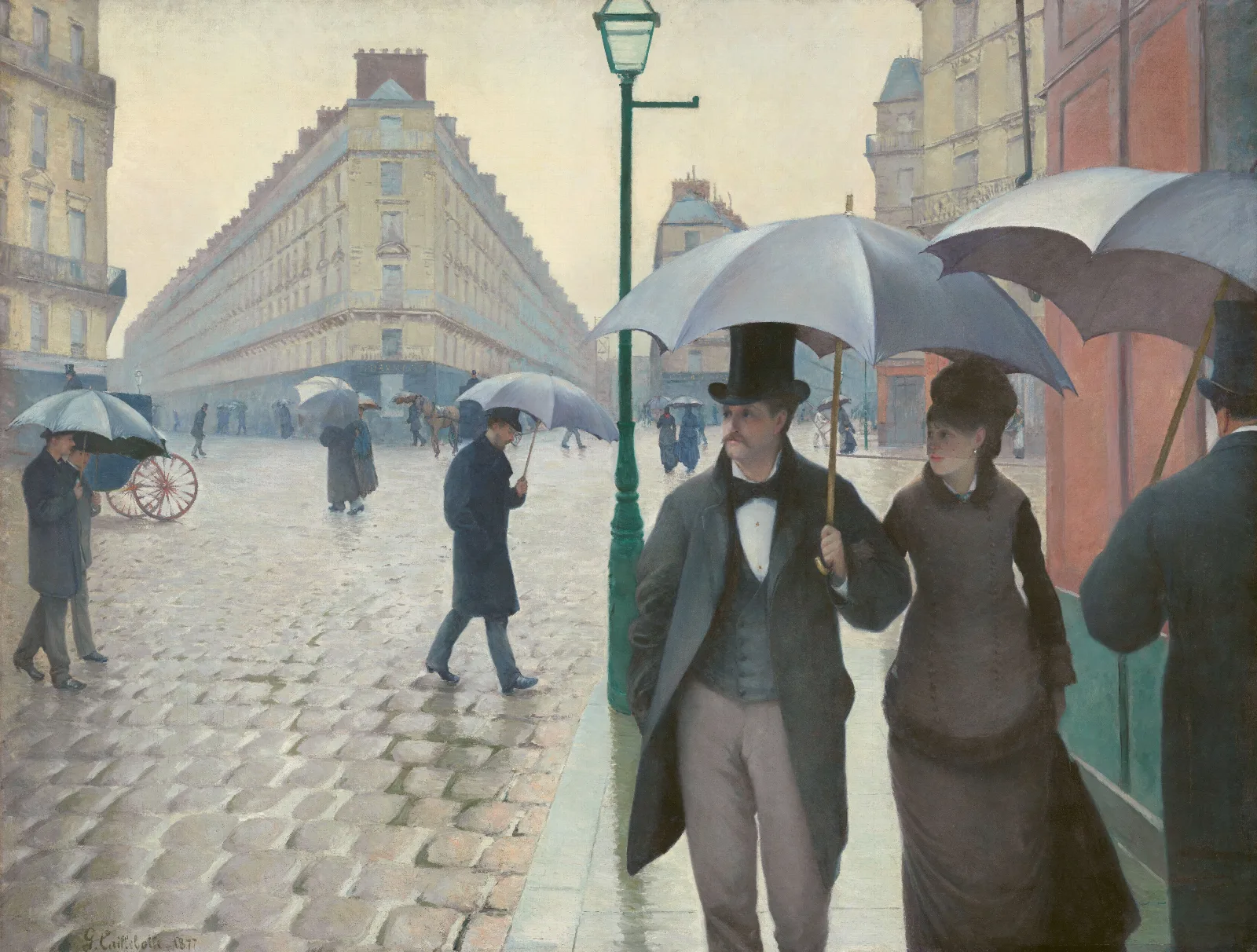 Paris Street Rainy Day Wall Art by Gustave Caillebotte - Canvas Print