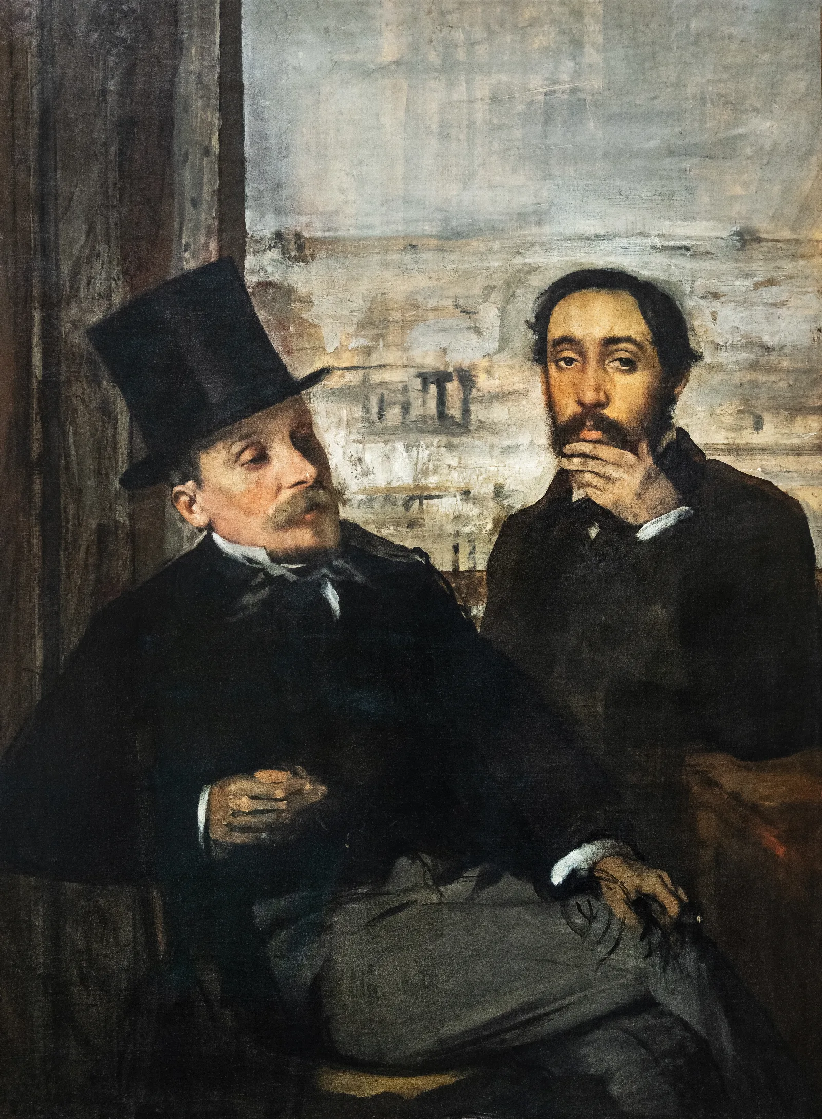 Degas And Evariste De Valernes Wall Art by Edgar Degas - Canvas Print
