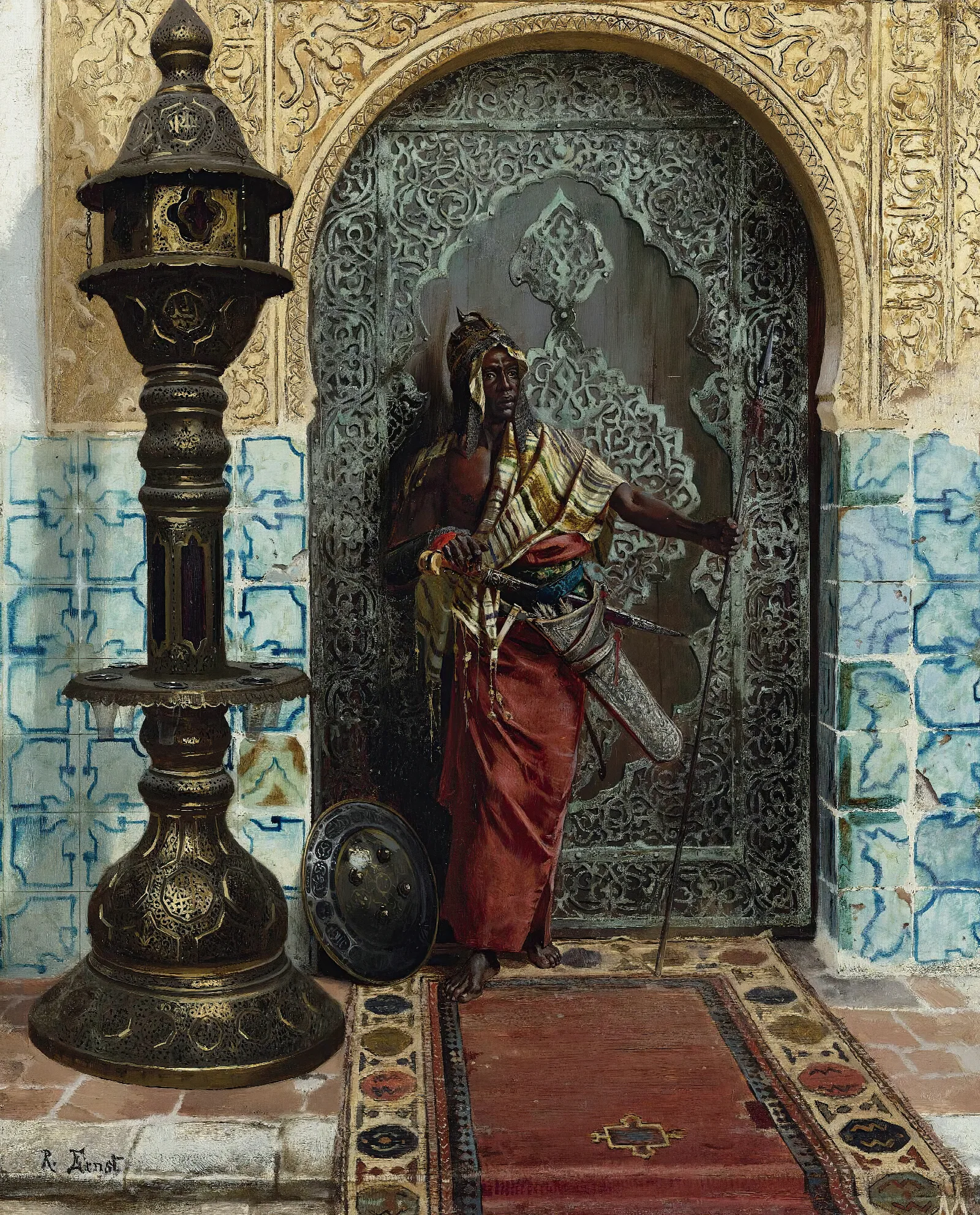 Nubian Guard Wall Art by Rudolf Ernst - Canvas Print