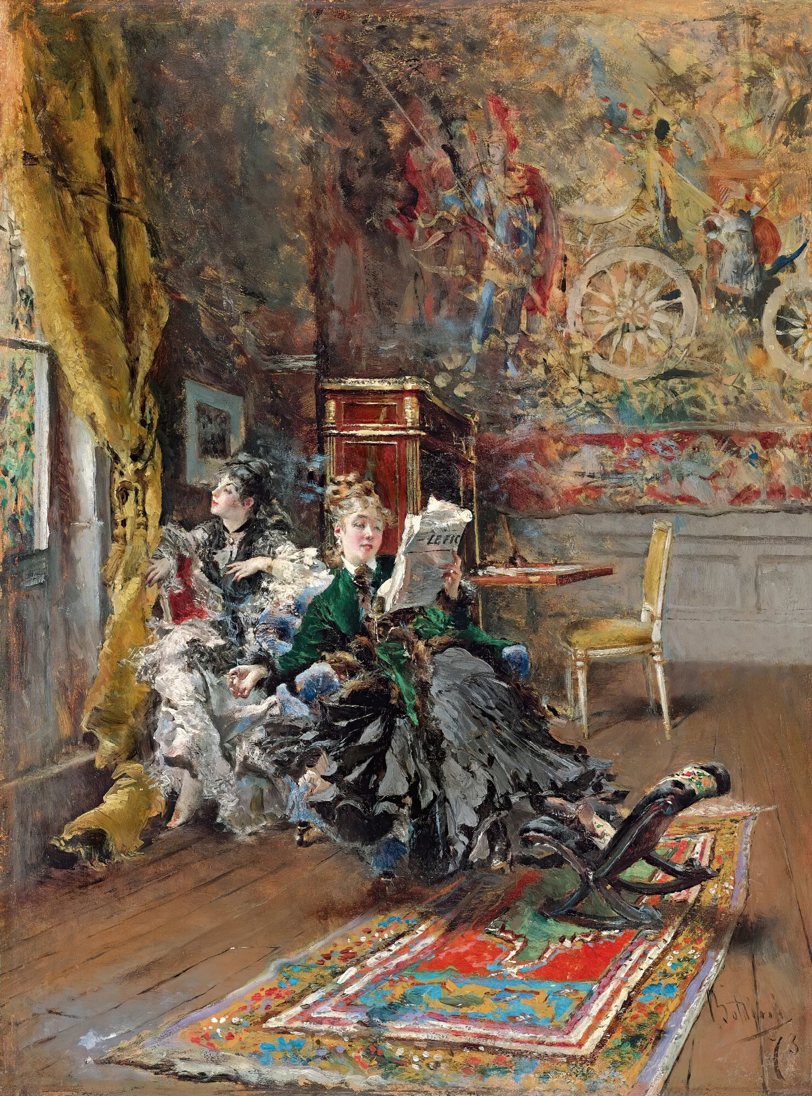Les Parisiennes Wall Art by Giovanni Boldini - Canvas Print