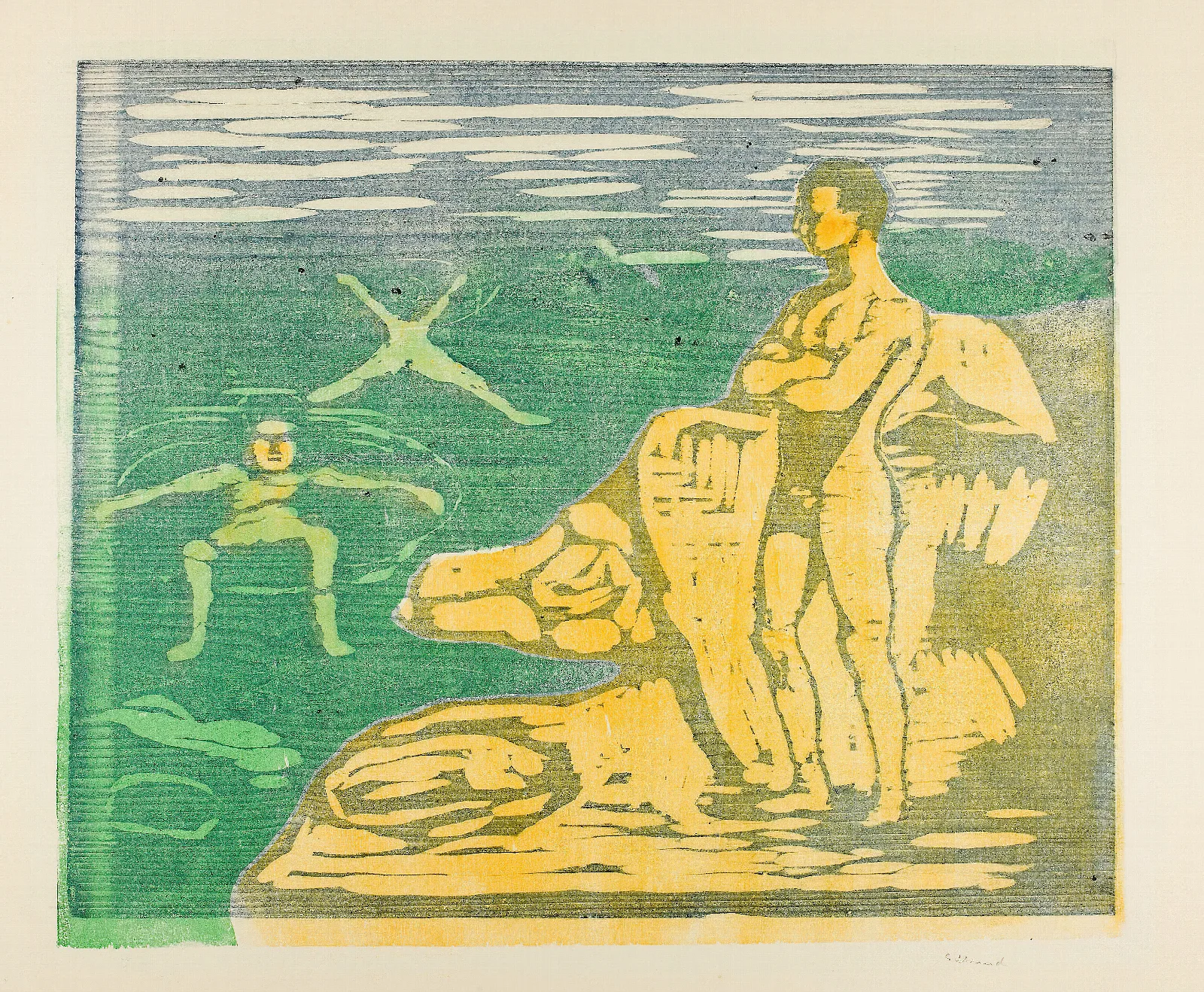 Boys Bathing 2 Wall Art by Edvard Munch - Canvas Print