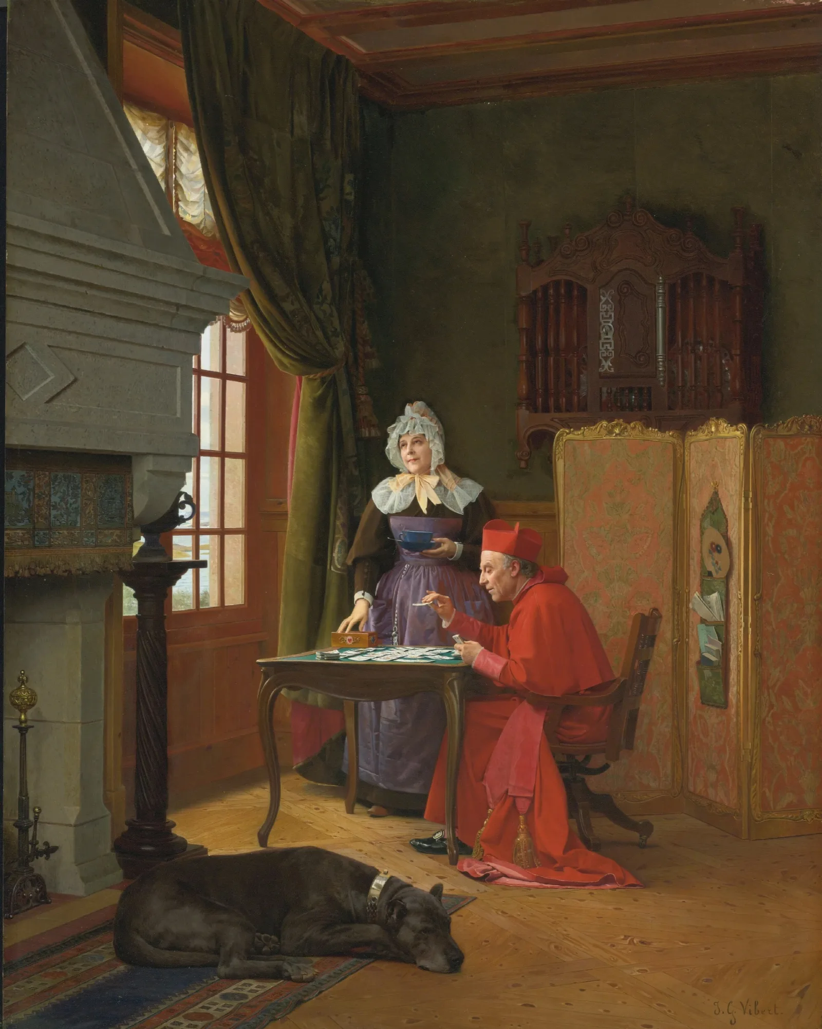 The Three Patiences Wall Art by Jehan Georges Vibert - Canvas Print