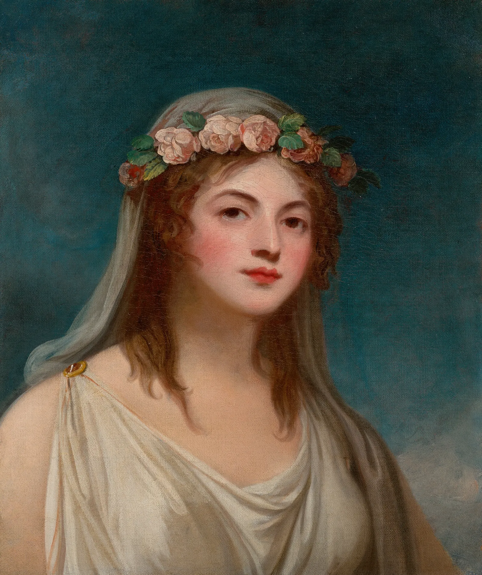 Portrait Of A Lady Traditionally Identified As Emma Hamilton Wall Art by George Romney - Canvas Print