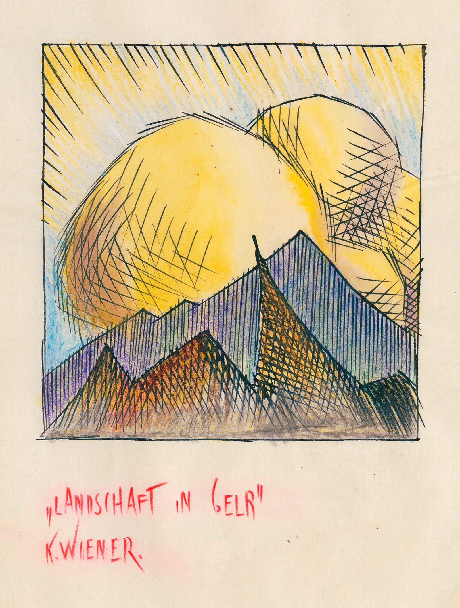 Landschaft In Gelb Wall Art by Karl Wiener - Canvas Print