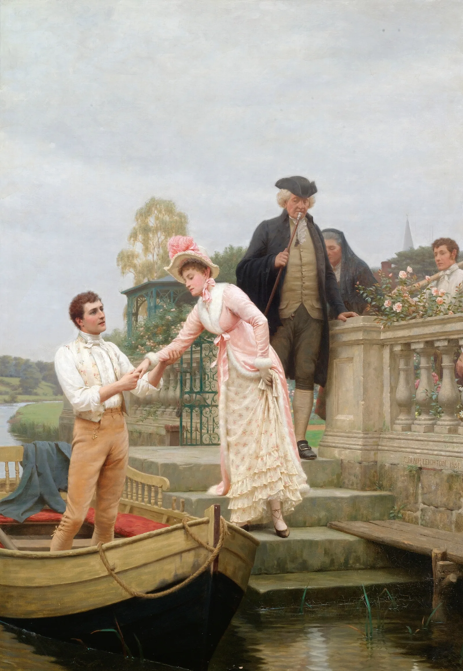 Lay Thy Sweet Hand In Mine And Trust In Me Wall Art by Edmund Blair Leighton - Canvas Print