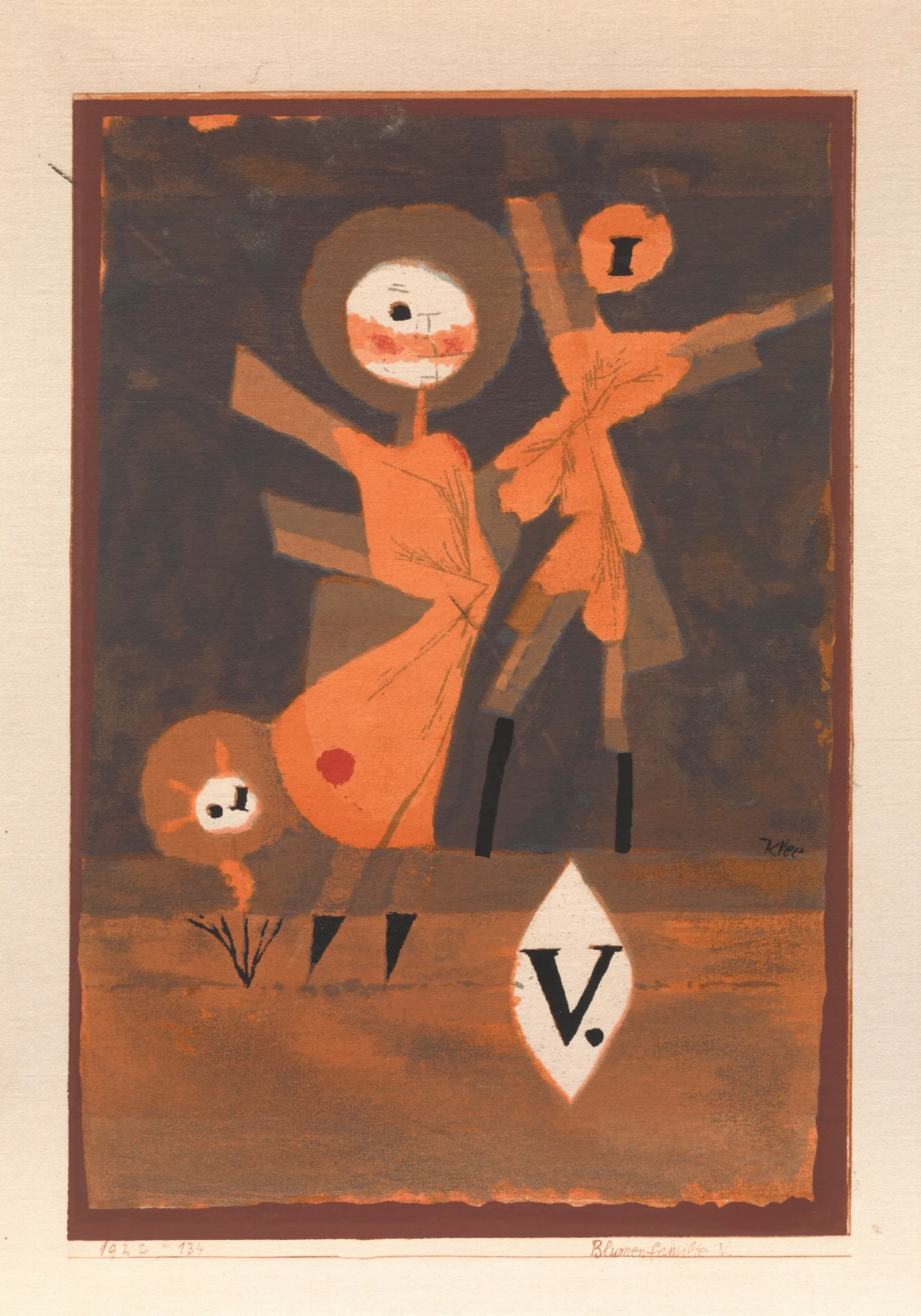 Flower Family V Wall Art by Paul Klee - Canvas Print