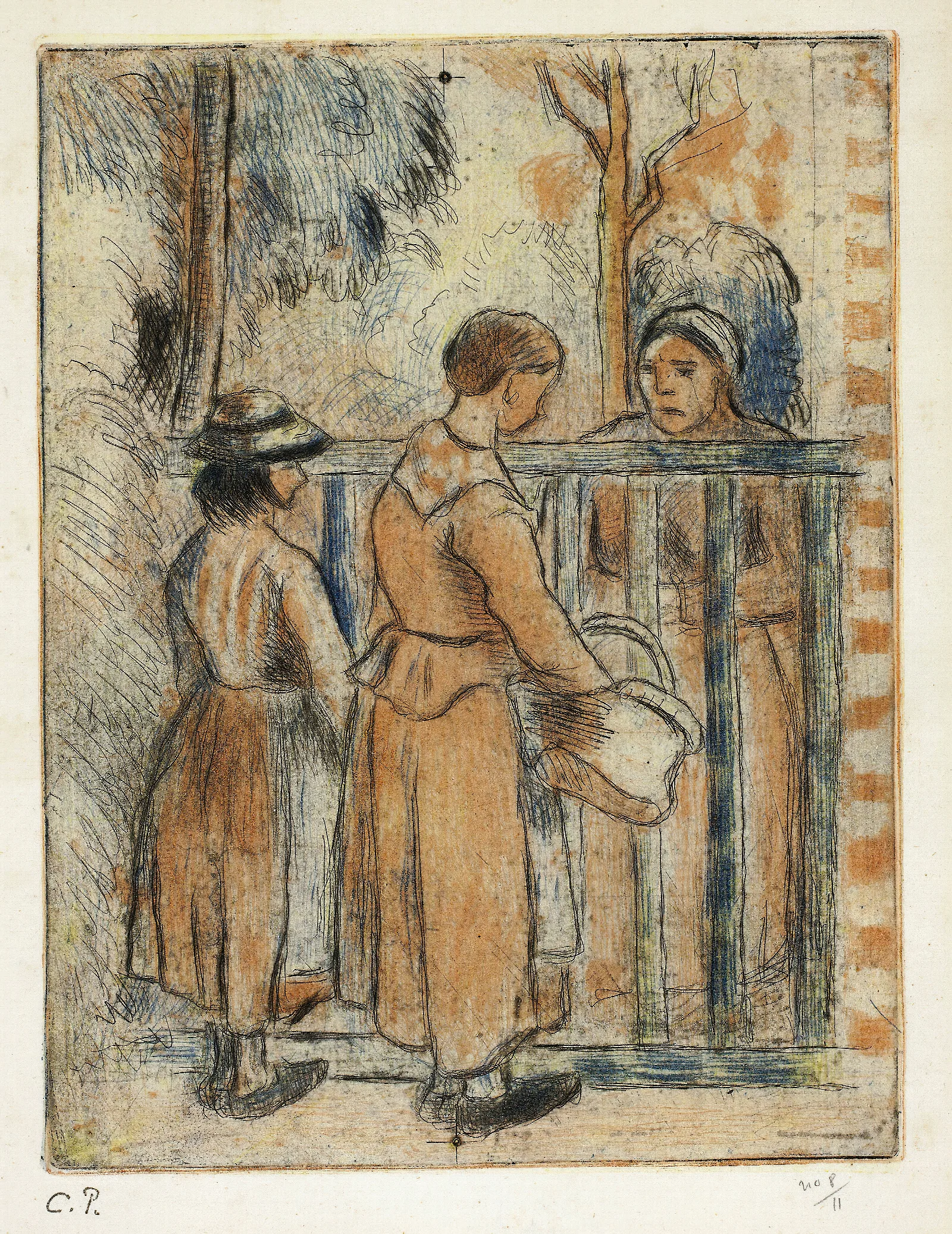 Beggar Women Wall Art by Camille Pissarro - Canvas Print