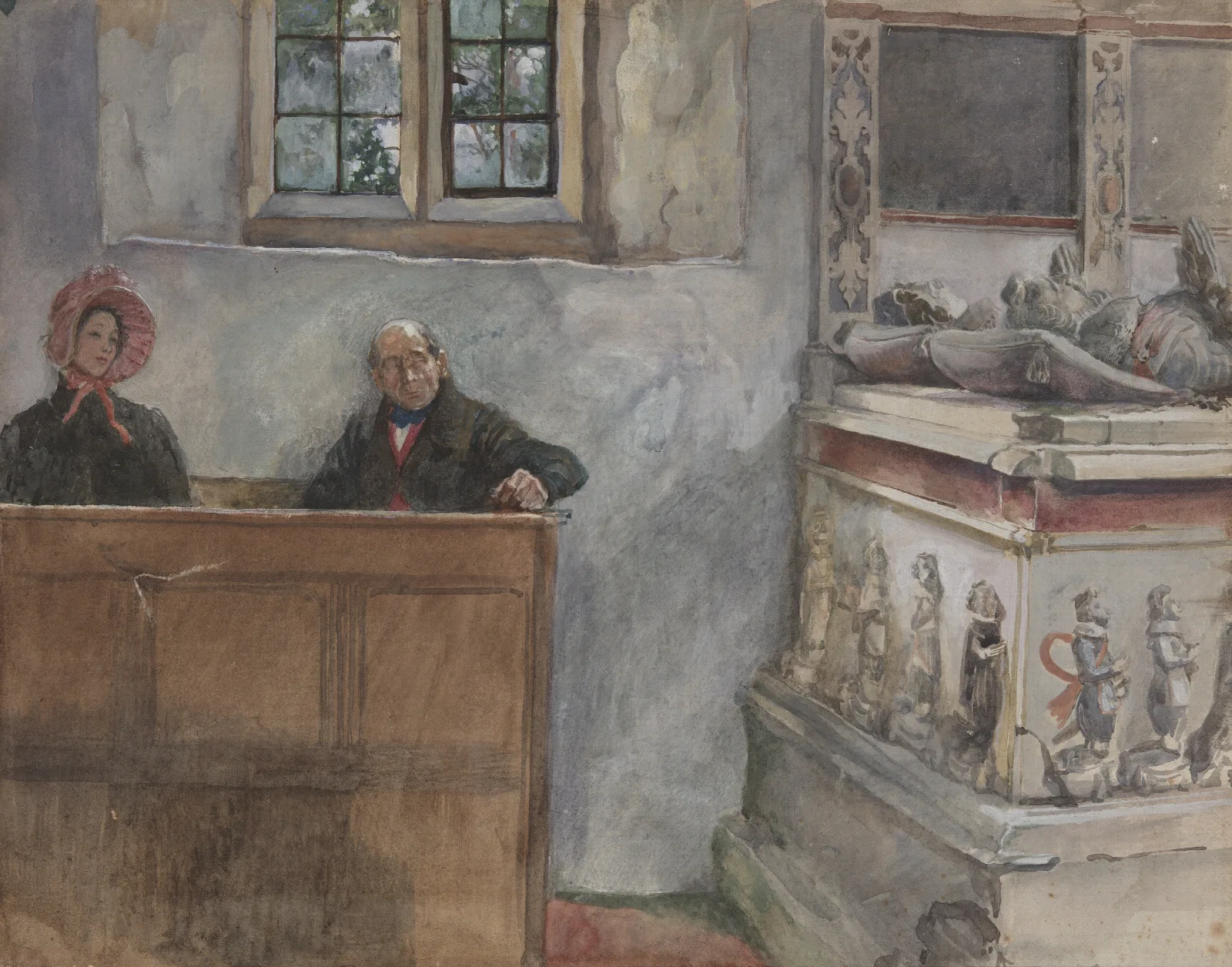 In Church 2 Wall Art by Edwin Austin Abbey - Canvas Print