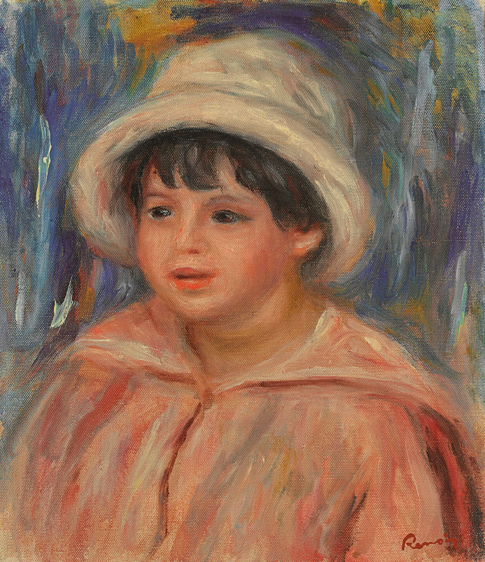 Portrait De Claude Renoir Fils De Pierre Renoir Wall Art by Pierre-Auguste Renoir - Canvas Print