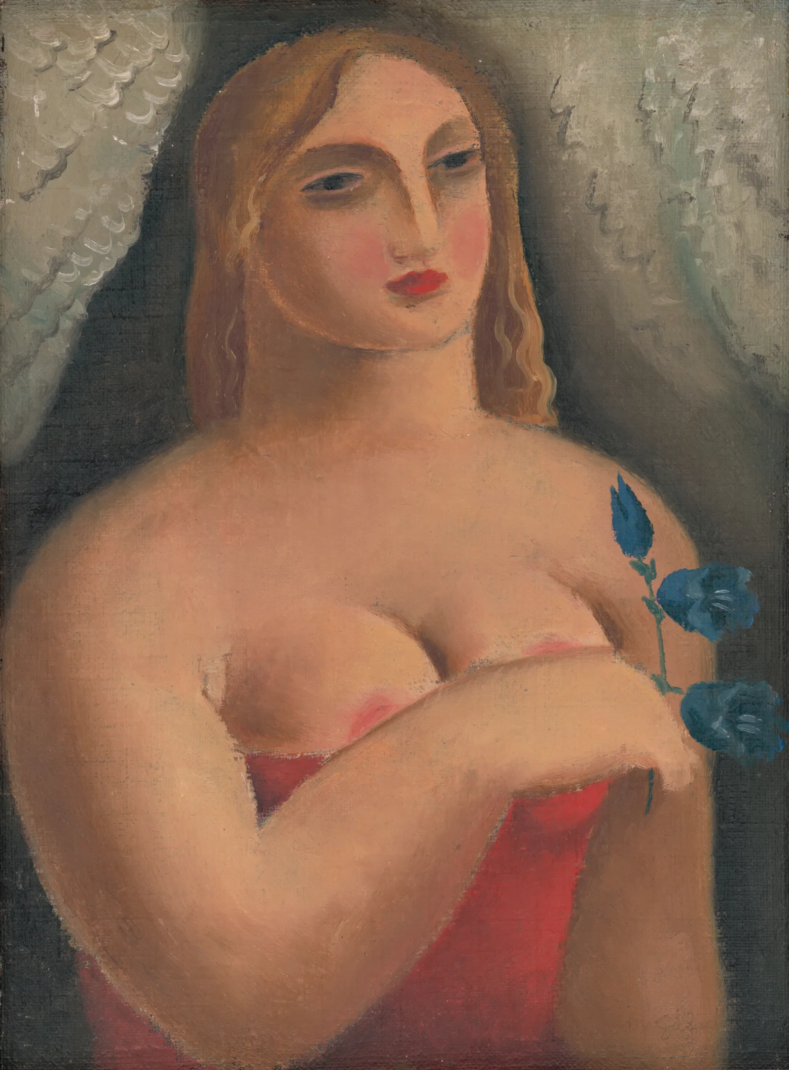 Woman With Bellflowers Wall Art by Mikuláš Galanda - Canvas Print