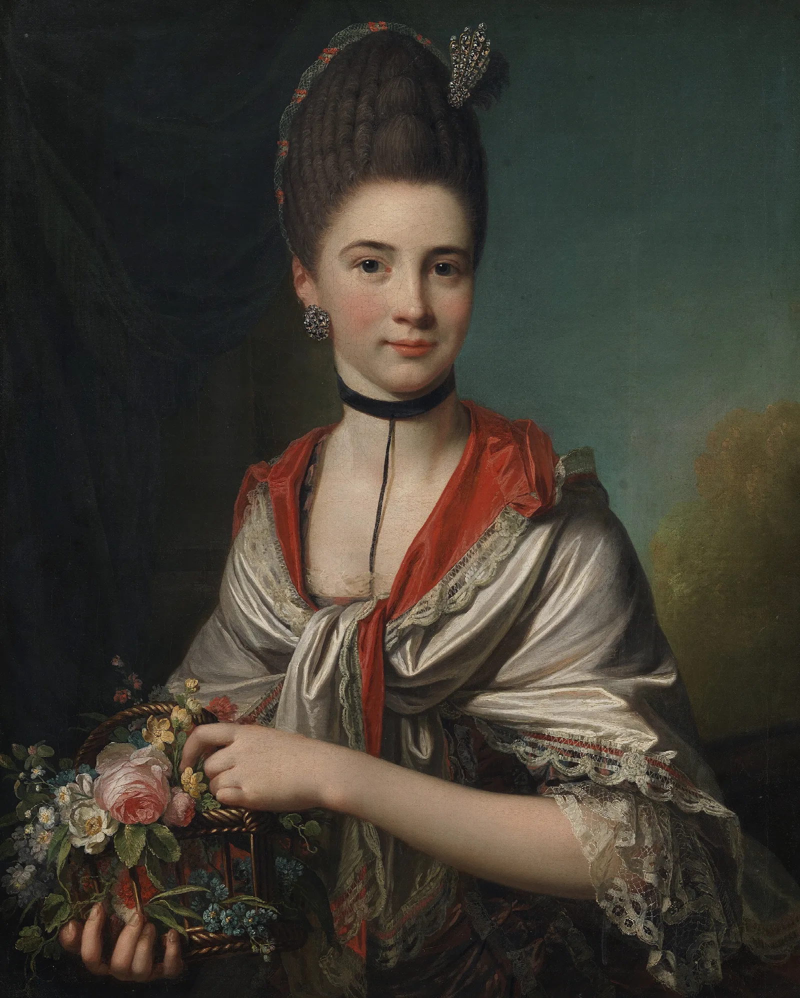 Portrait Of Anna Elisabeth Battier Nee Storp Wall Art by Jens Juel - Canvas Print
