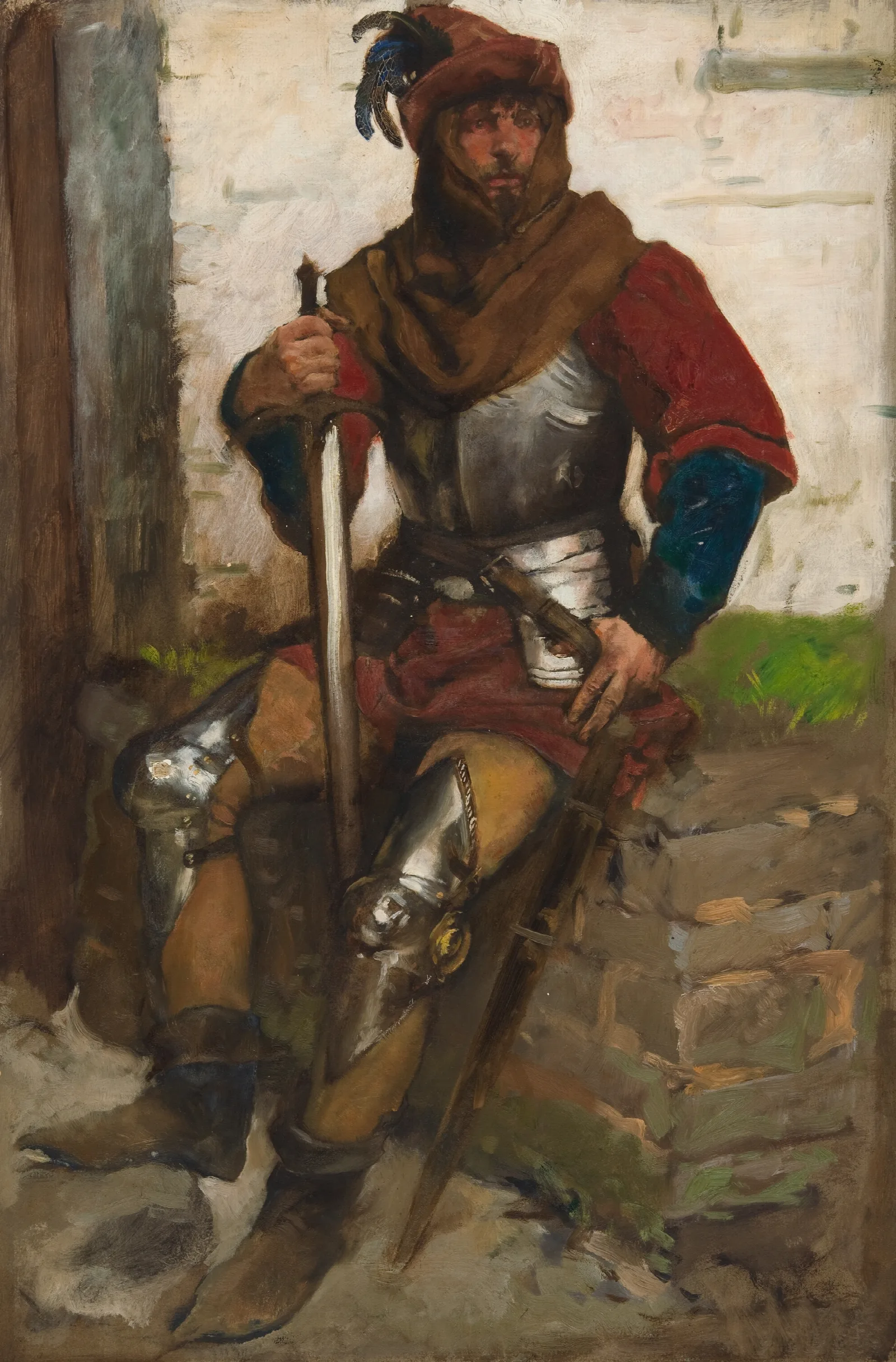 Figure Study Of A Knight Wall Art by Edwin Austin Abbey - Canvas Print