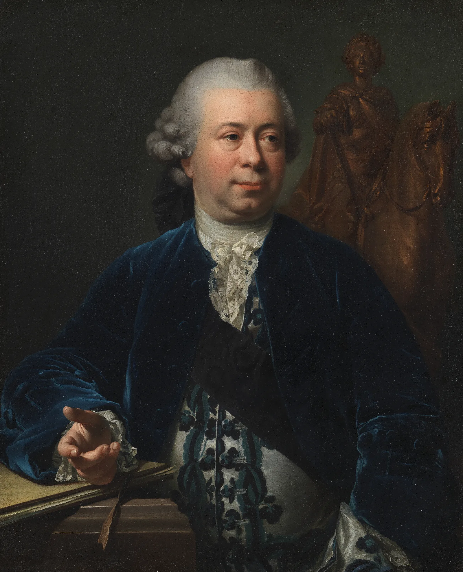 The Sculptor Jacques Francois Joseph Saly Wall Art by Jens Juel - Canvas Print