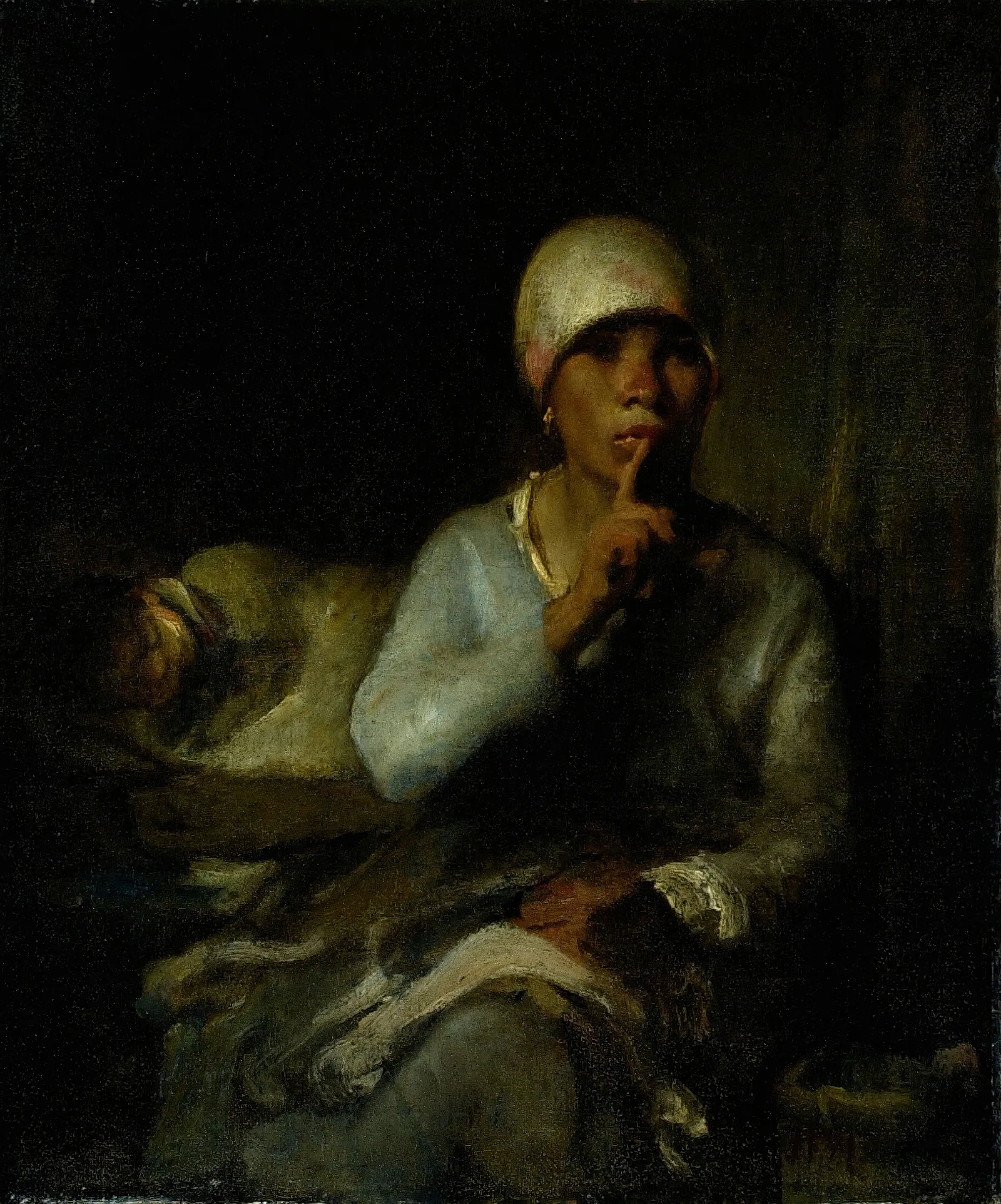 Woman And Child Silence Wall Art by Jean-François Millet - Canvas Print