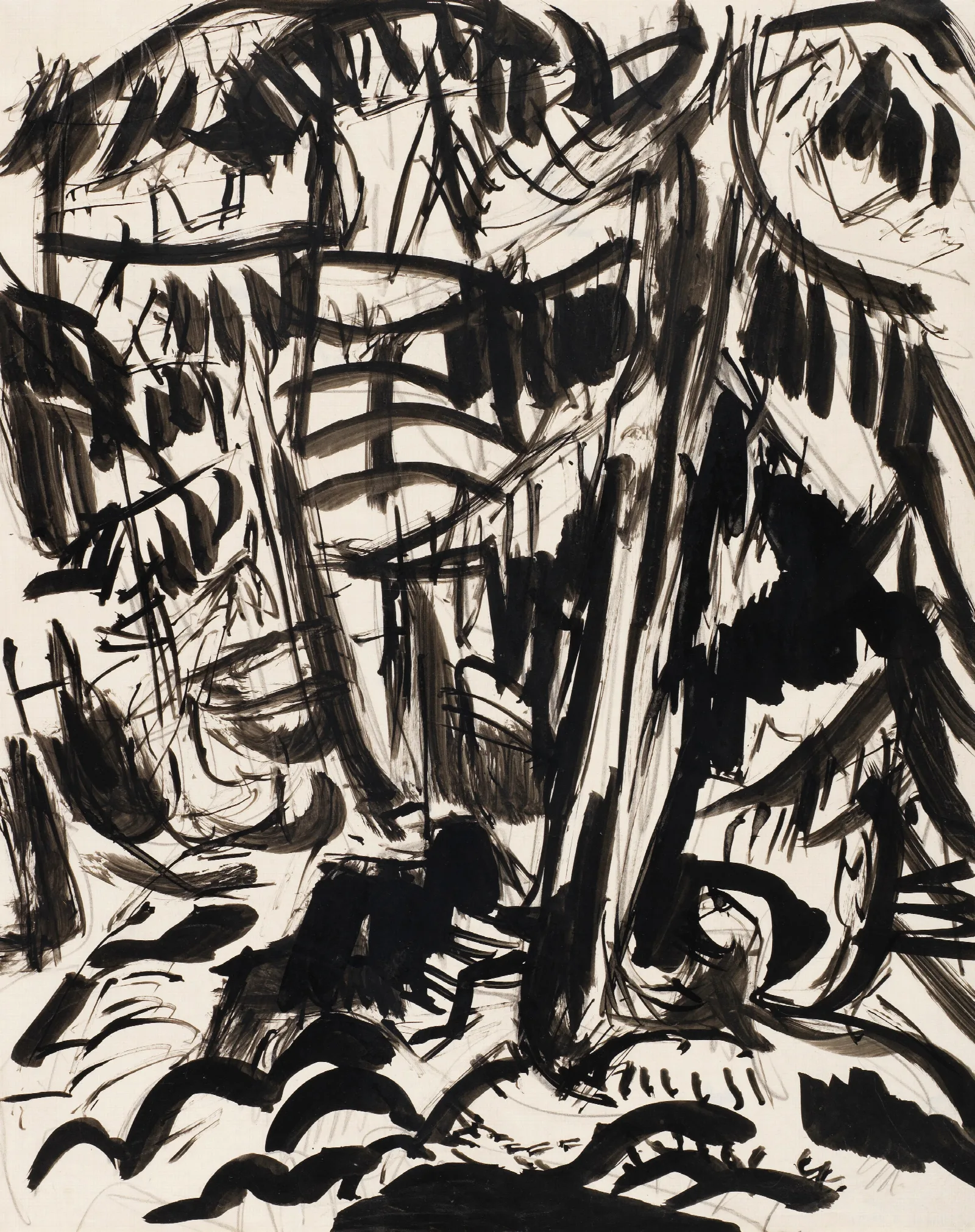 Waldstuck Am Bach Im Sertigtal Wall Art by Ernst Ludwig Kirchner - Canvas Print