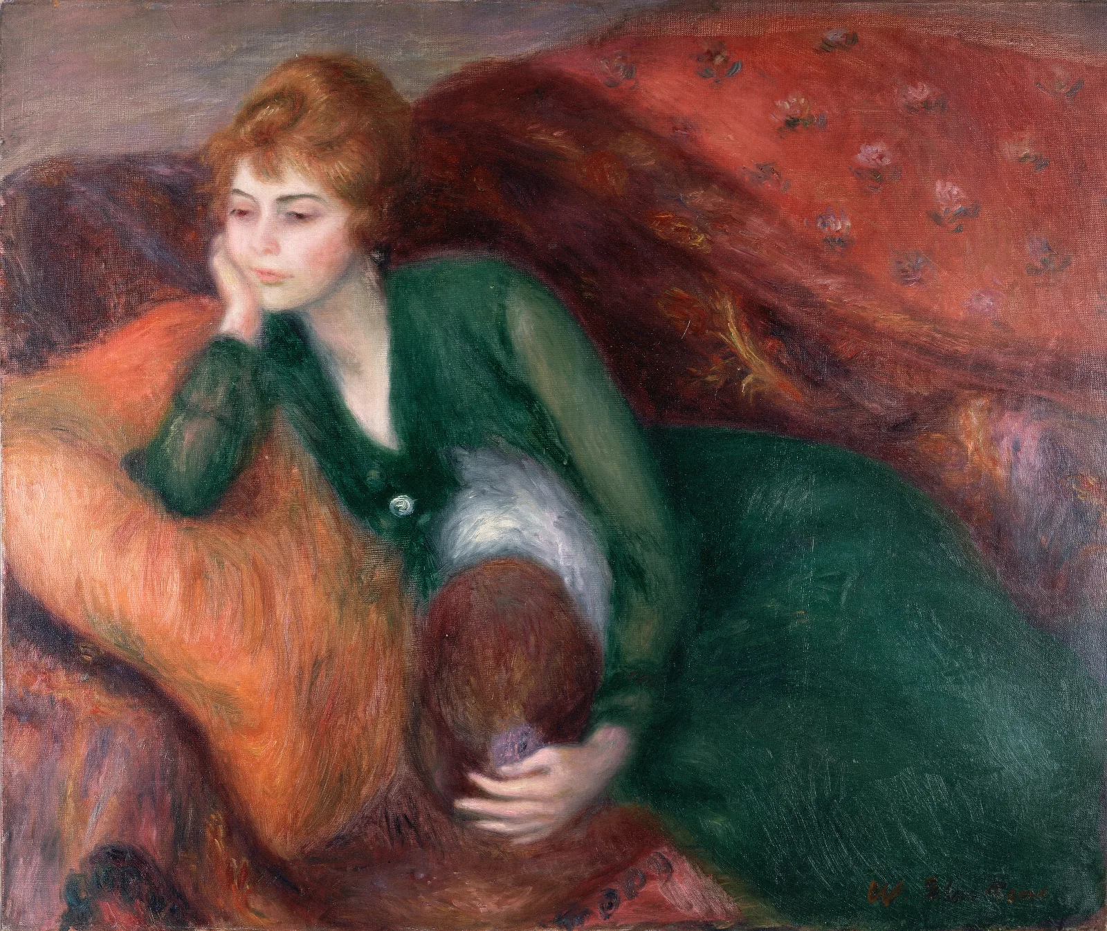Young Woman In Green Wall Art by William James Glackens - Canvas Print